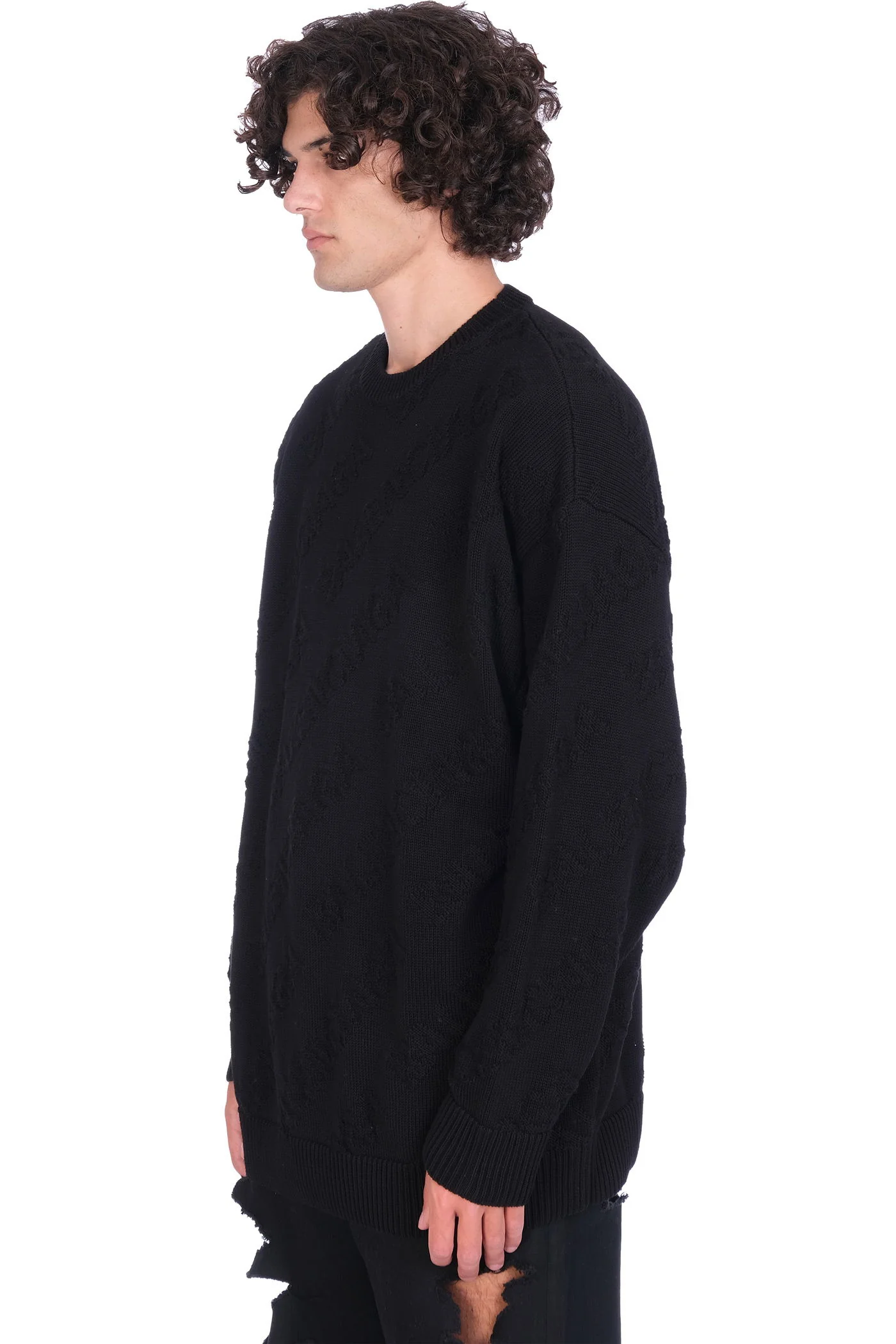 Knitwear in black cotton - Image 4