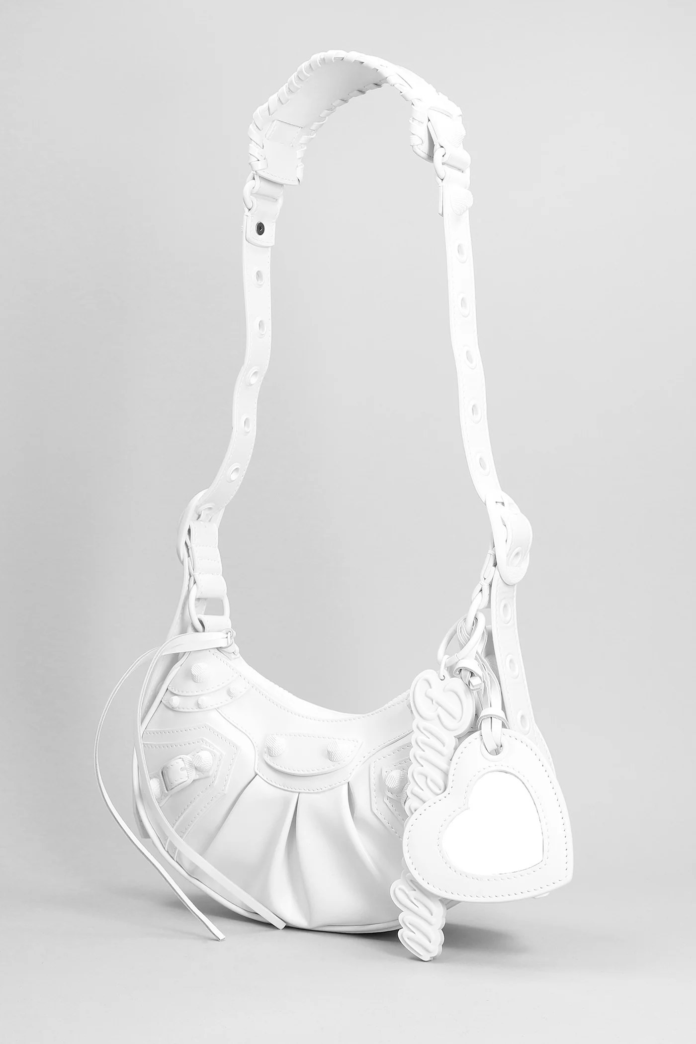 Le cagole sho xs Shoulder bag in white leather - Image 3