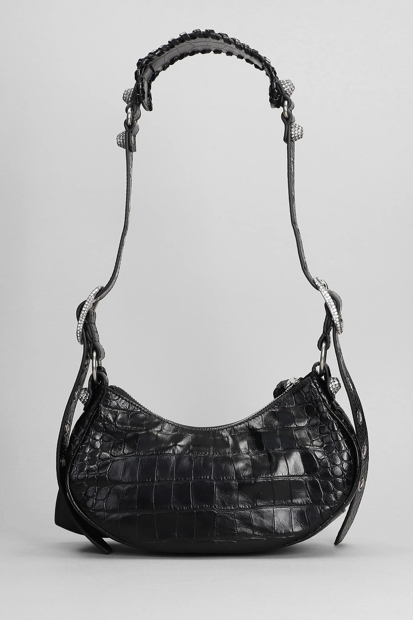 Le cagole xs Shoulder bag in black leather - Image 3