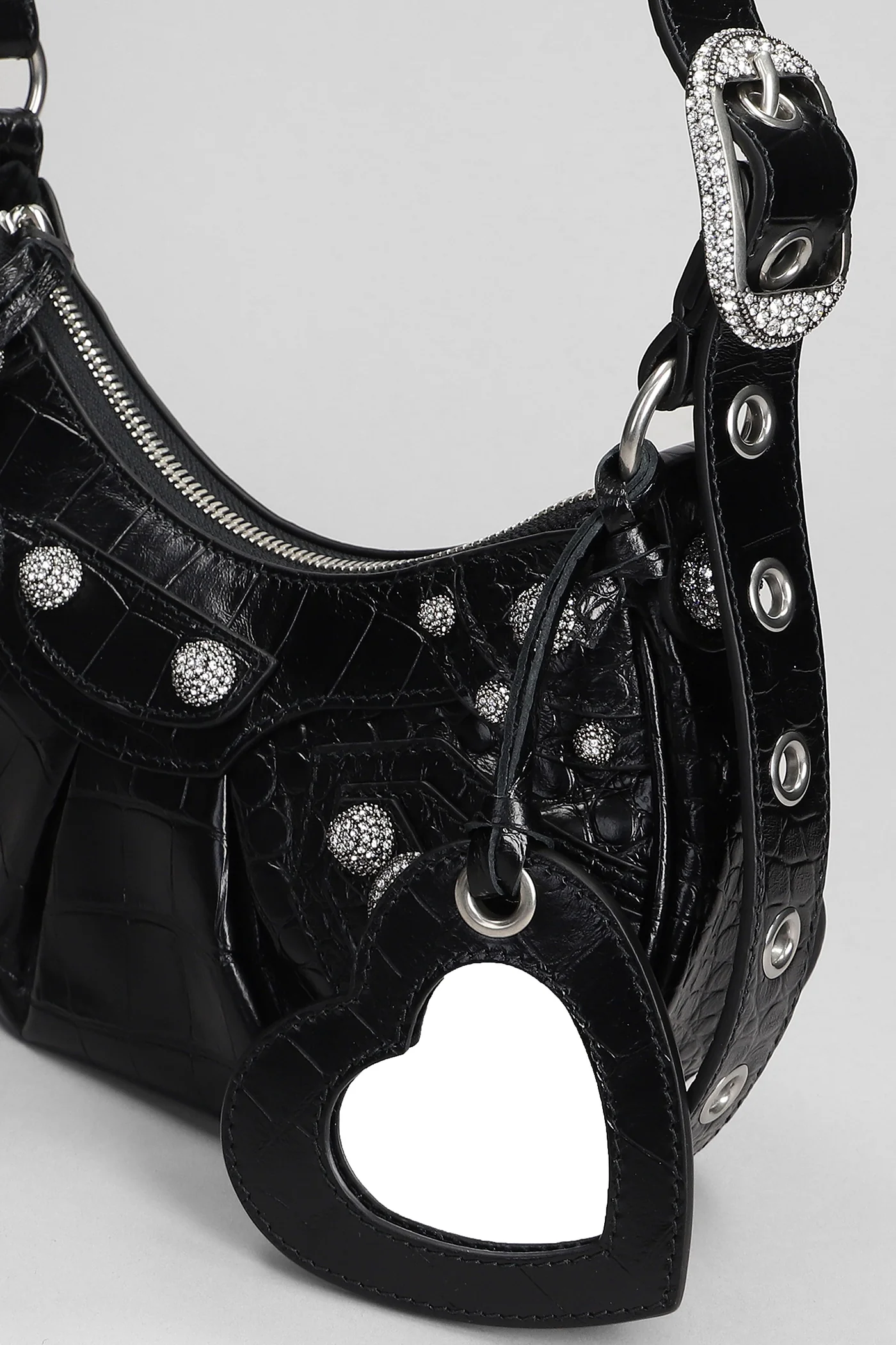 Le cagole xs Shoulder bag in black leather - Image 4