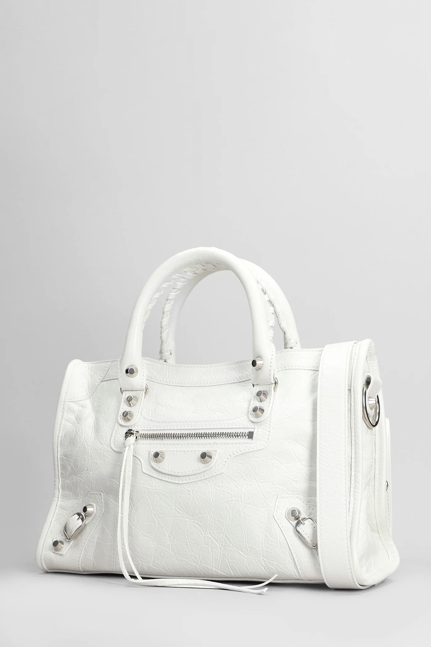 Le city tote s Hand bag in white leather - Image 2