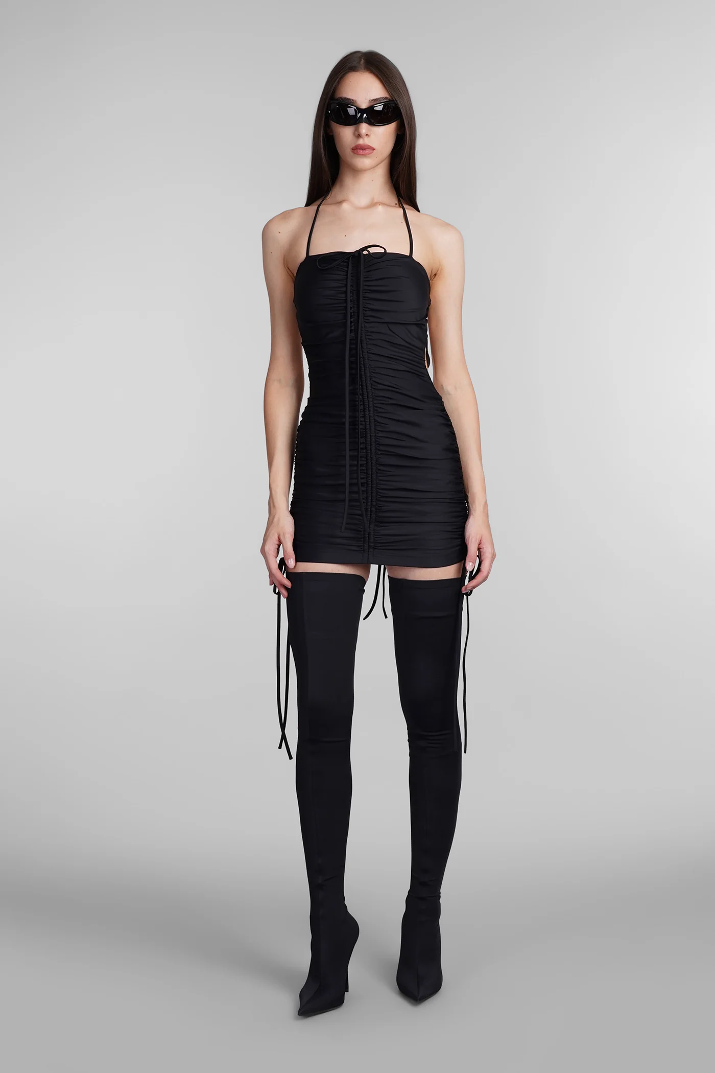 Mini dress in black polyamide