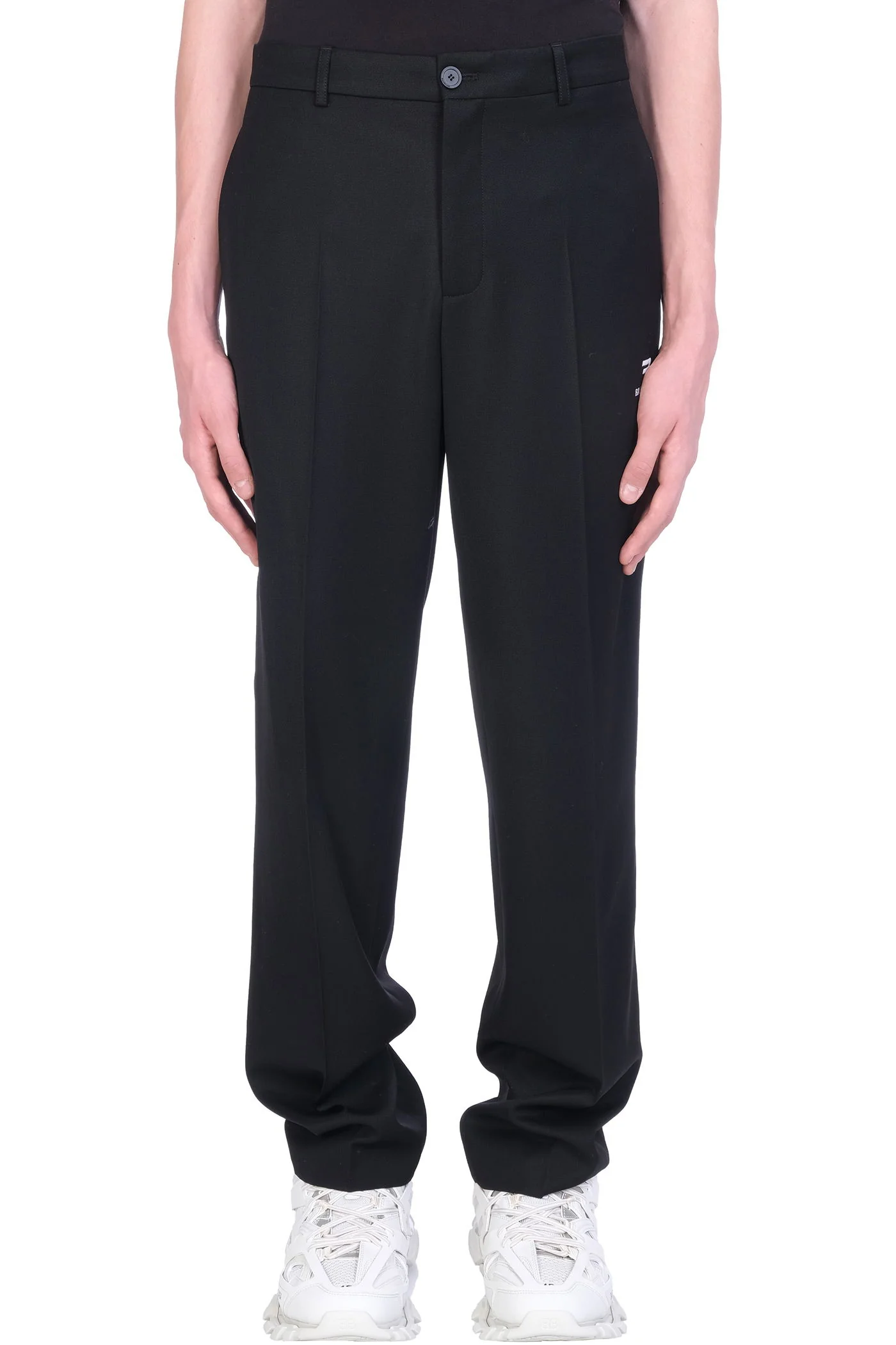Pants in black wool