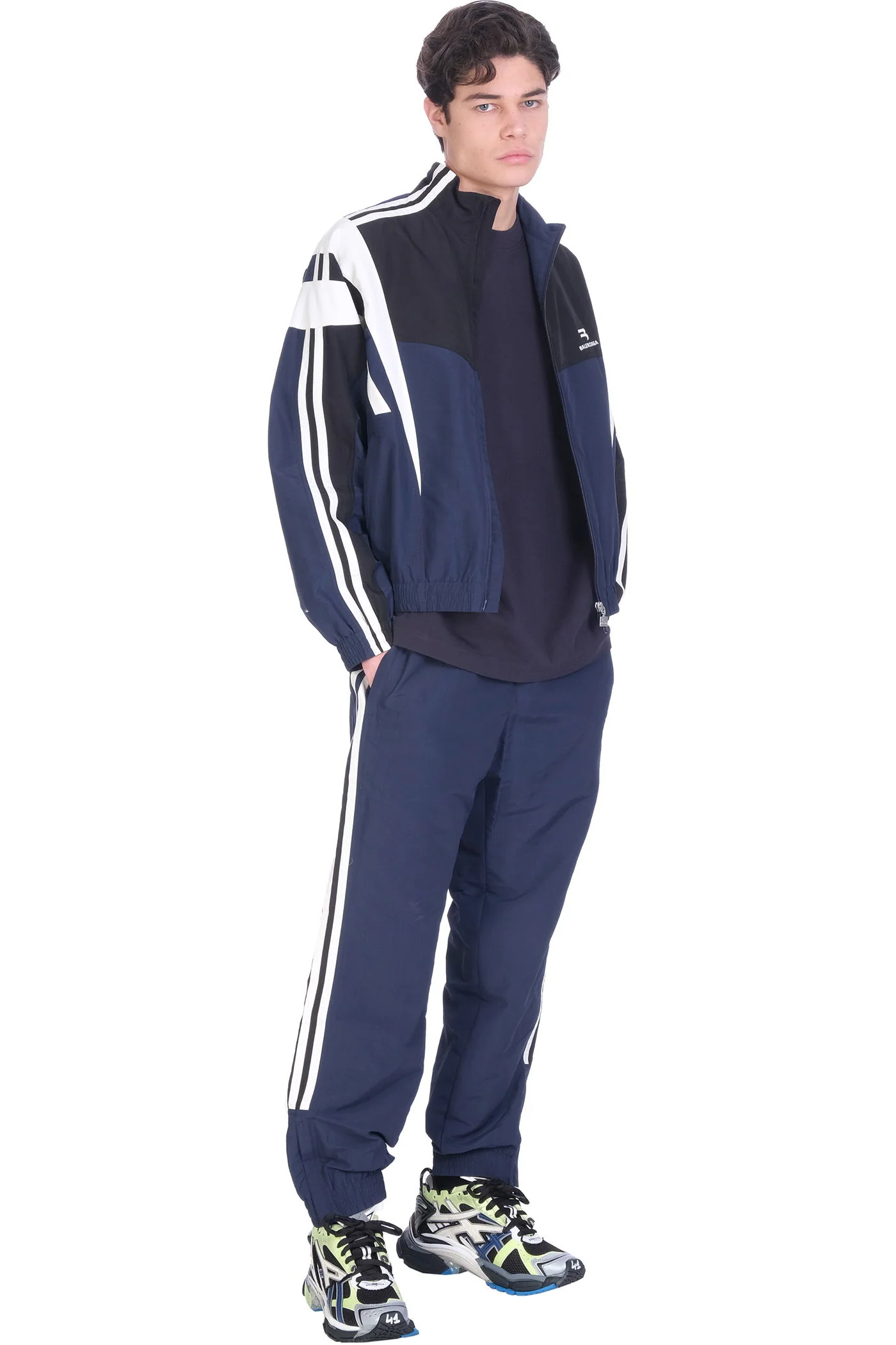 Pants in blue polyamide - Image 2