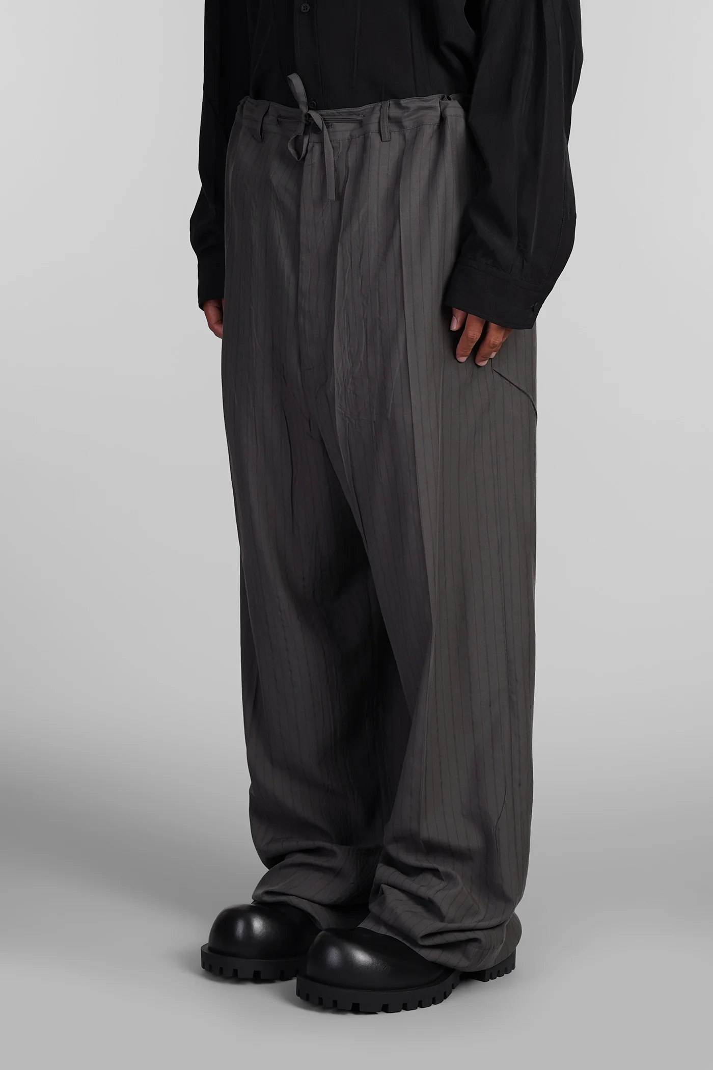 Pants in green wool and polyester - Image 4