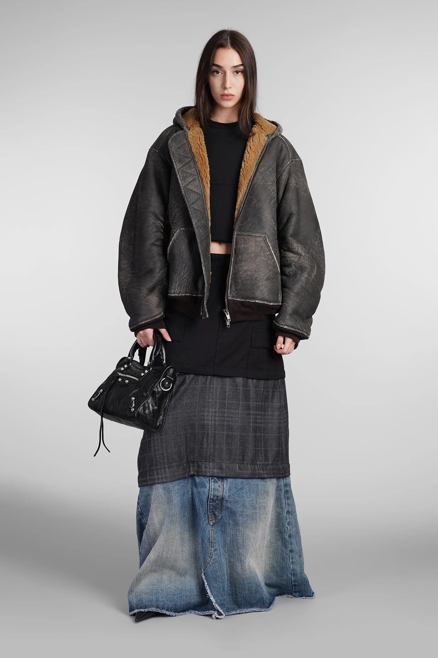 Shearling in brown leather - Image 2