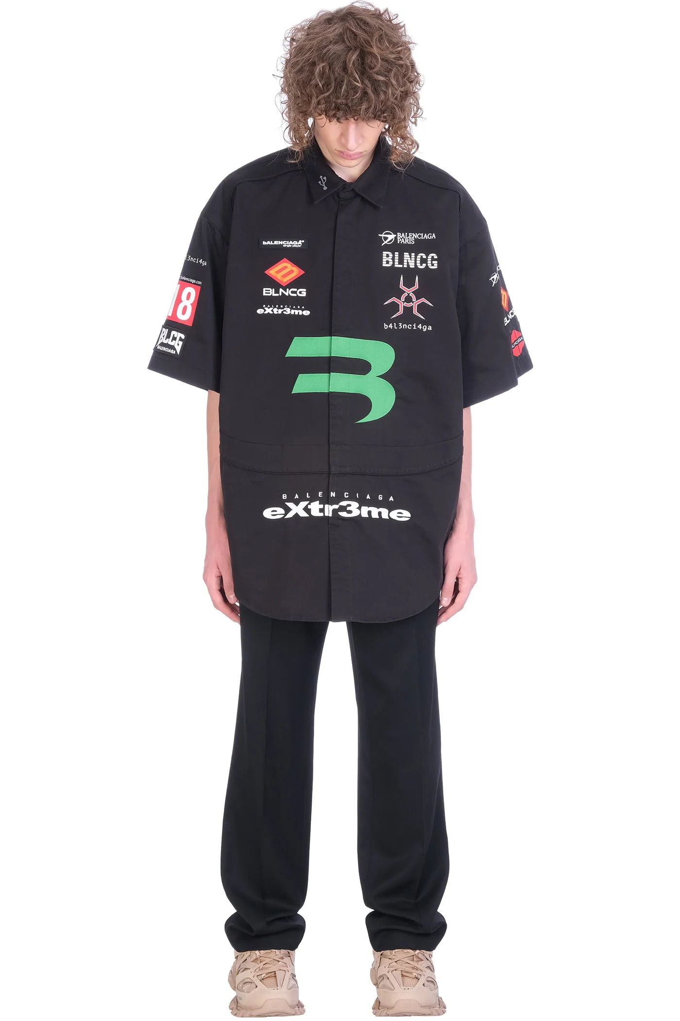 Shirt in black cotton - Image 2