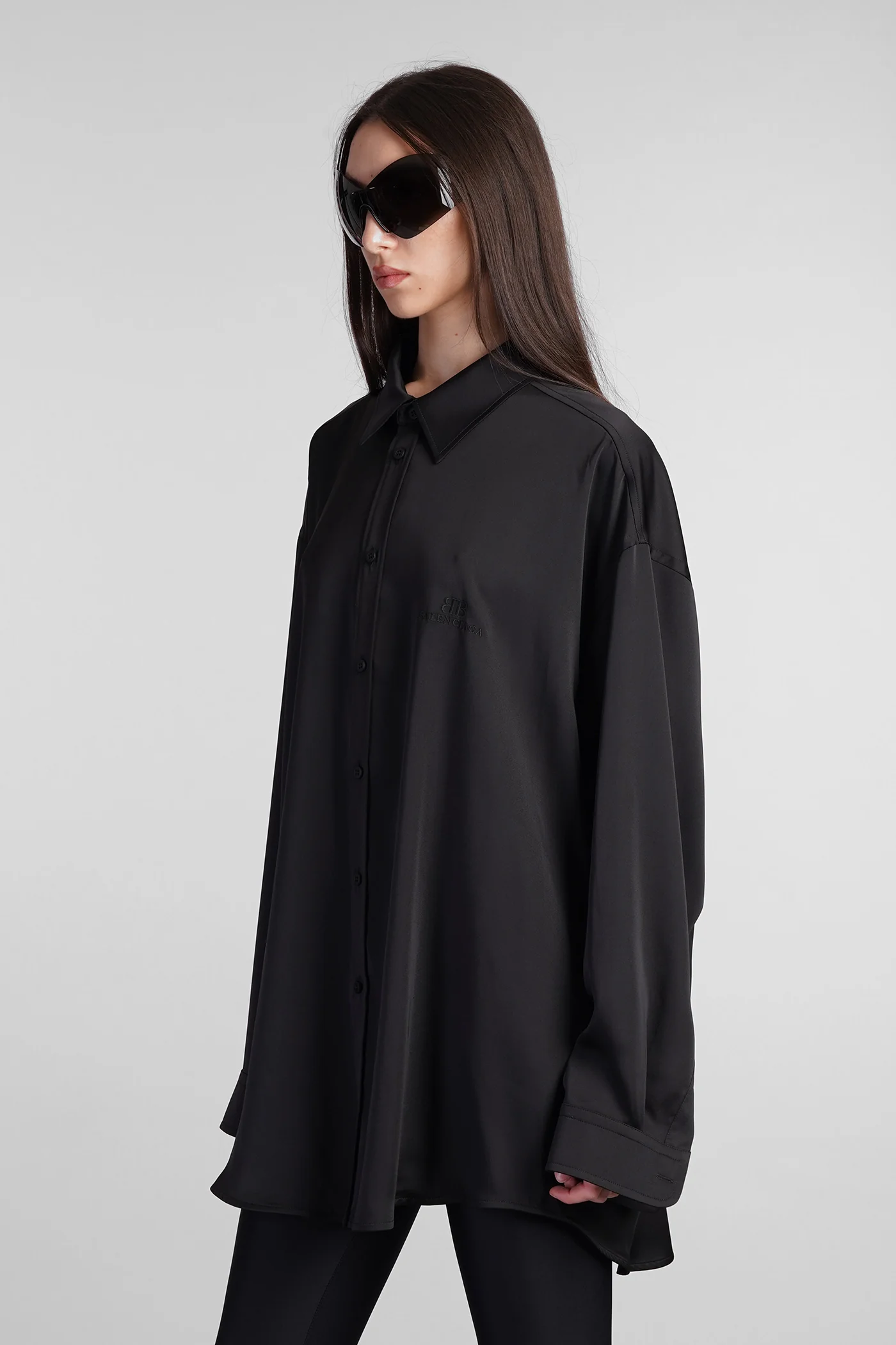 Shirt in black polyester - Image 4