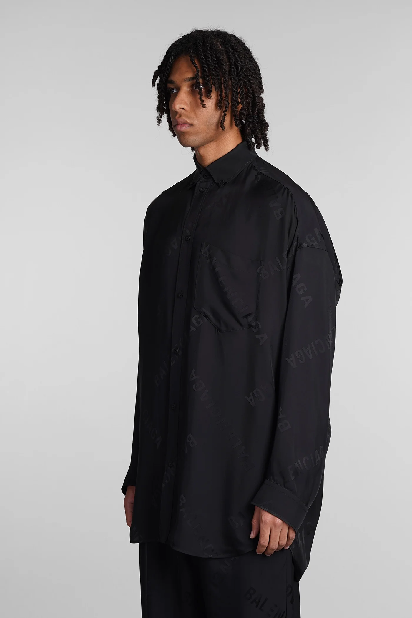 Shirt in black viscose - Image 4