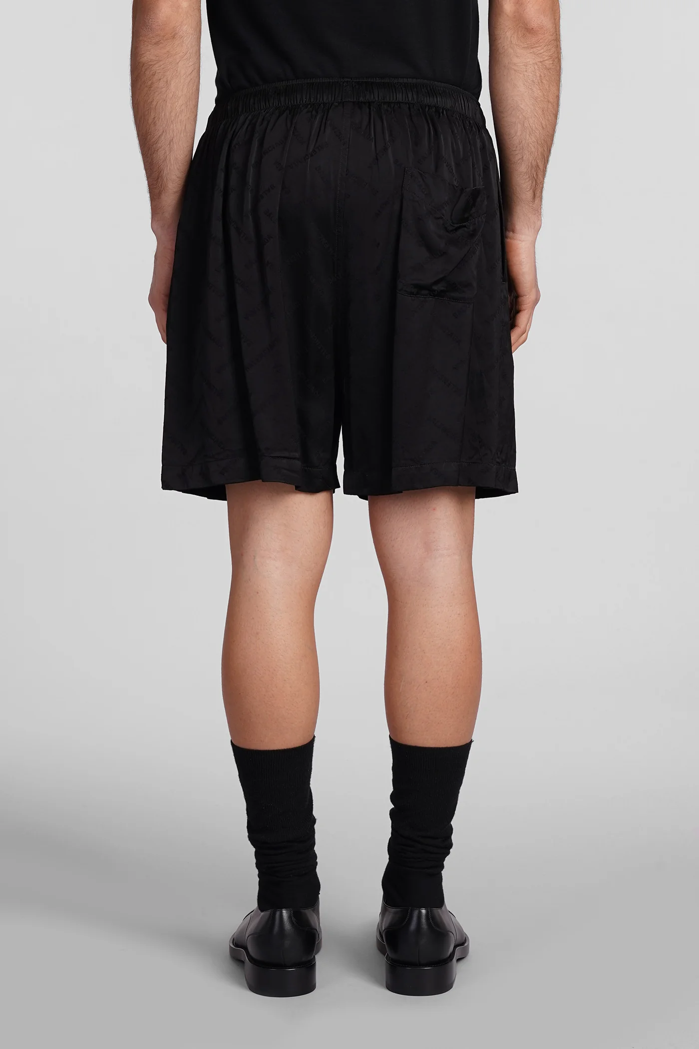 Shorts in black viscose - Image 3