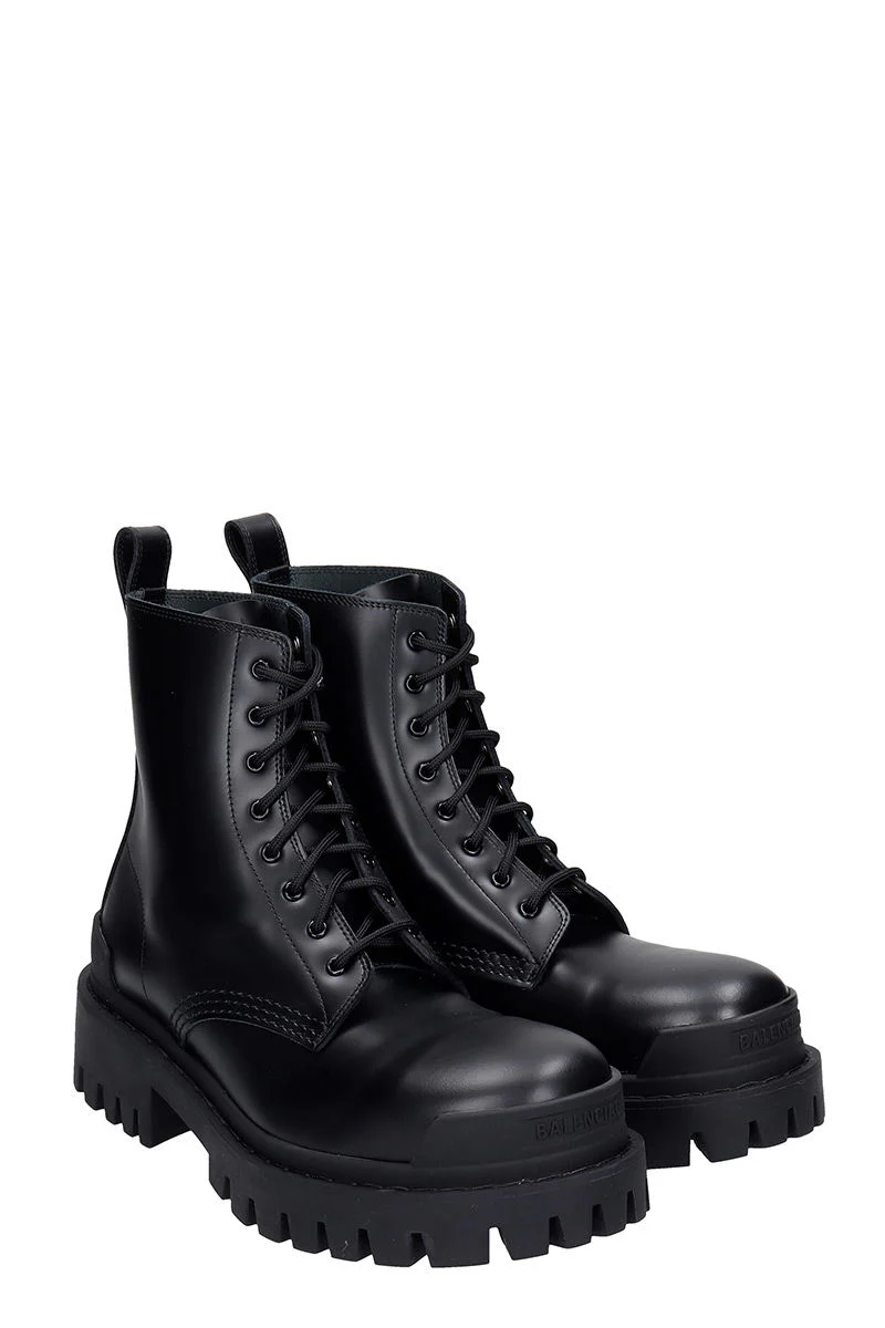 Strike Combat boots in black leather - Image 2