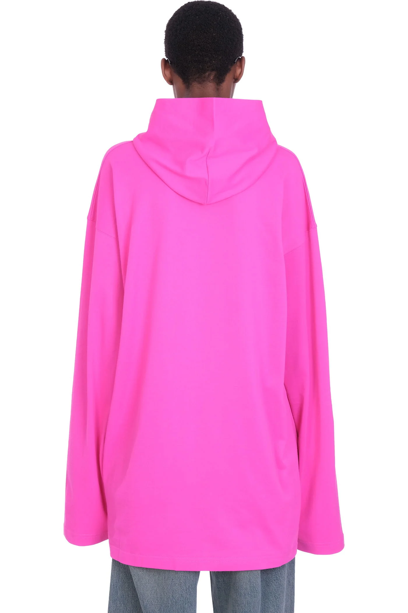 Sweatshirt in fuxia cotton - Image 3
