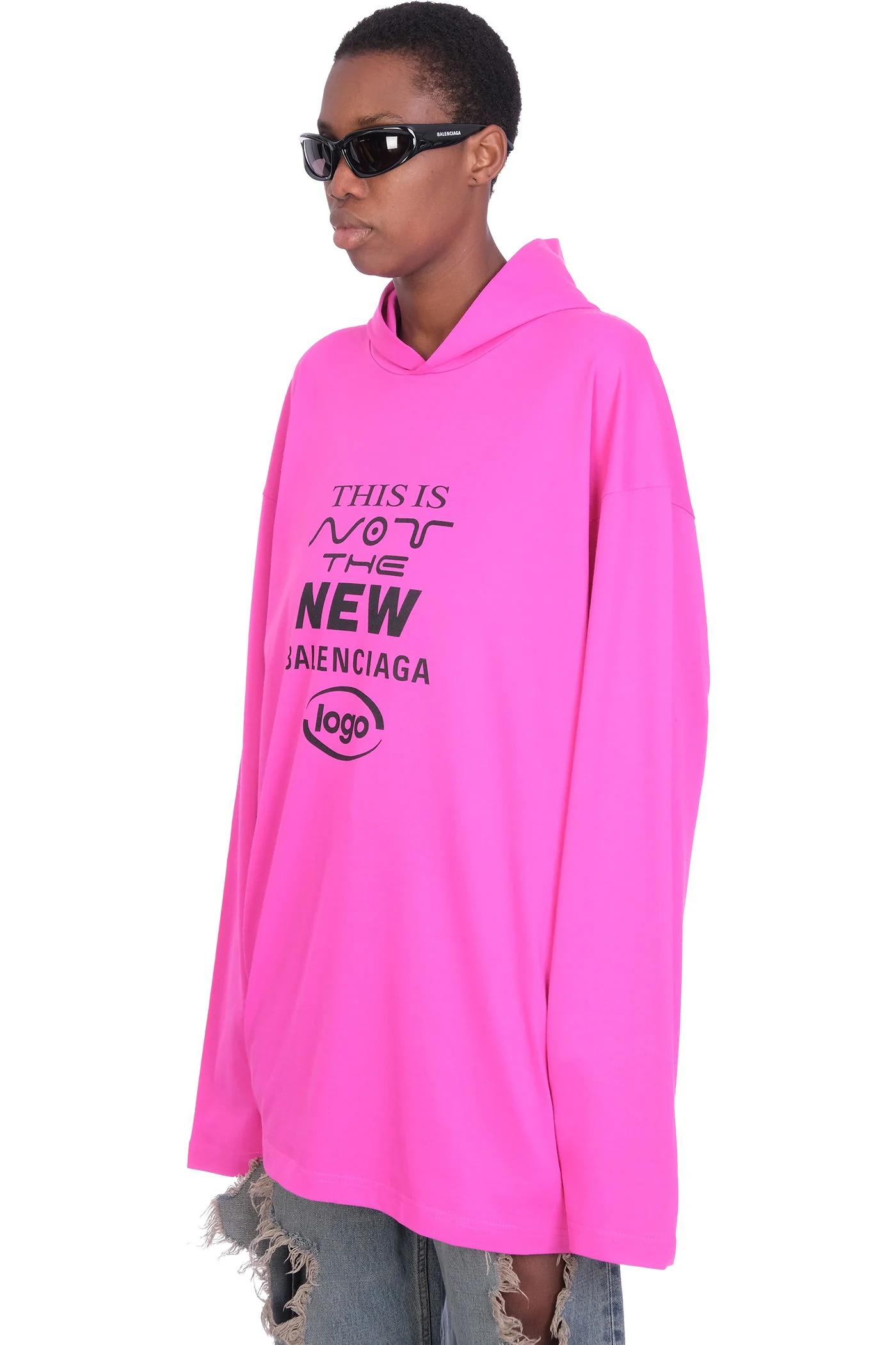 Sweatshirt in fuxia cotton - Image 4