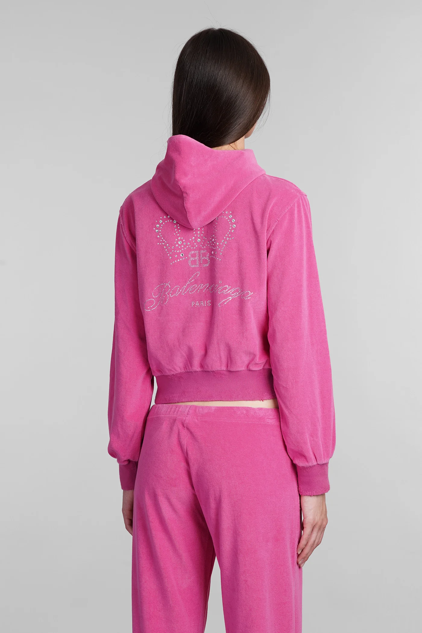 Sweatshirt in fuxia cotton - Image 3