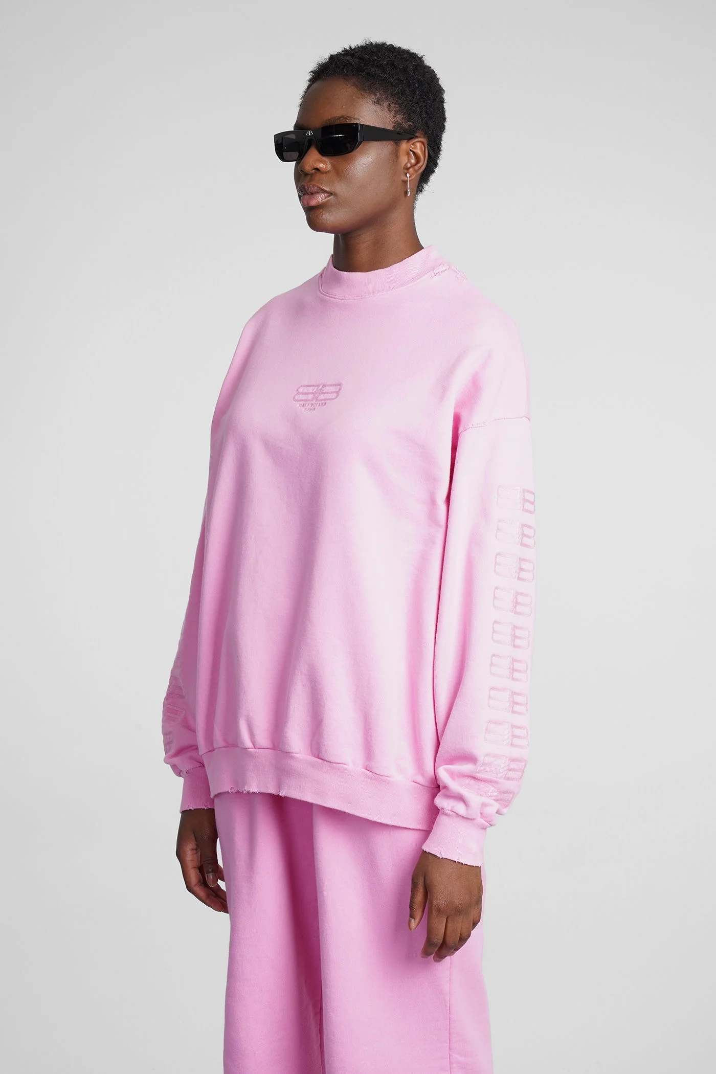 Sweatshirt in rose-pink cotton - Image 4