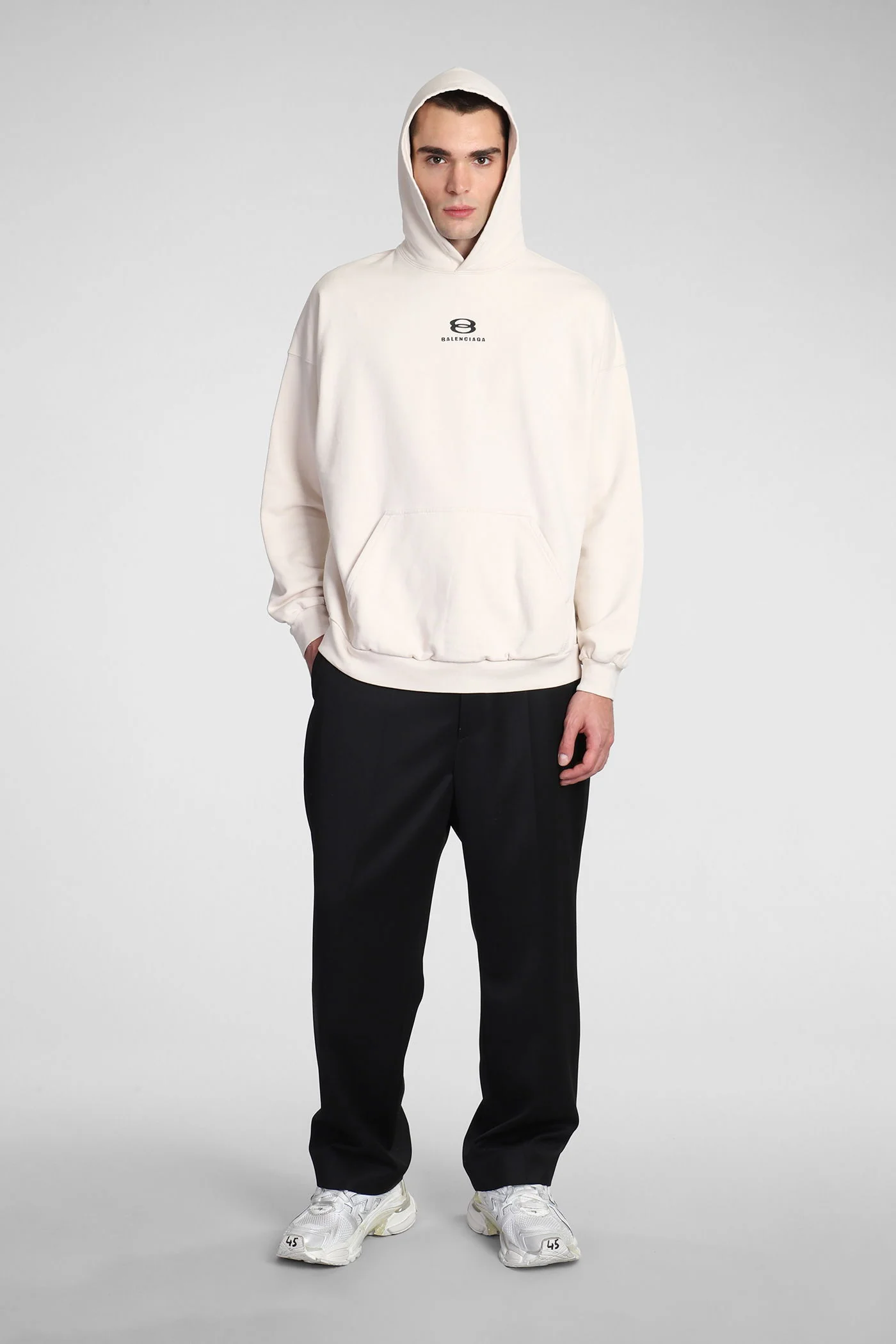 Sweatshirt in white cotton - Image 2