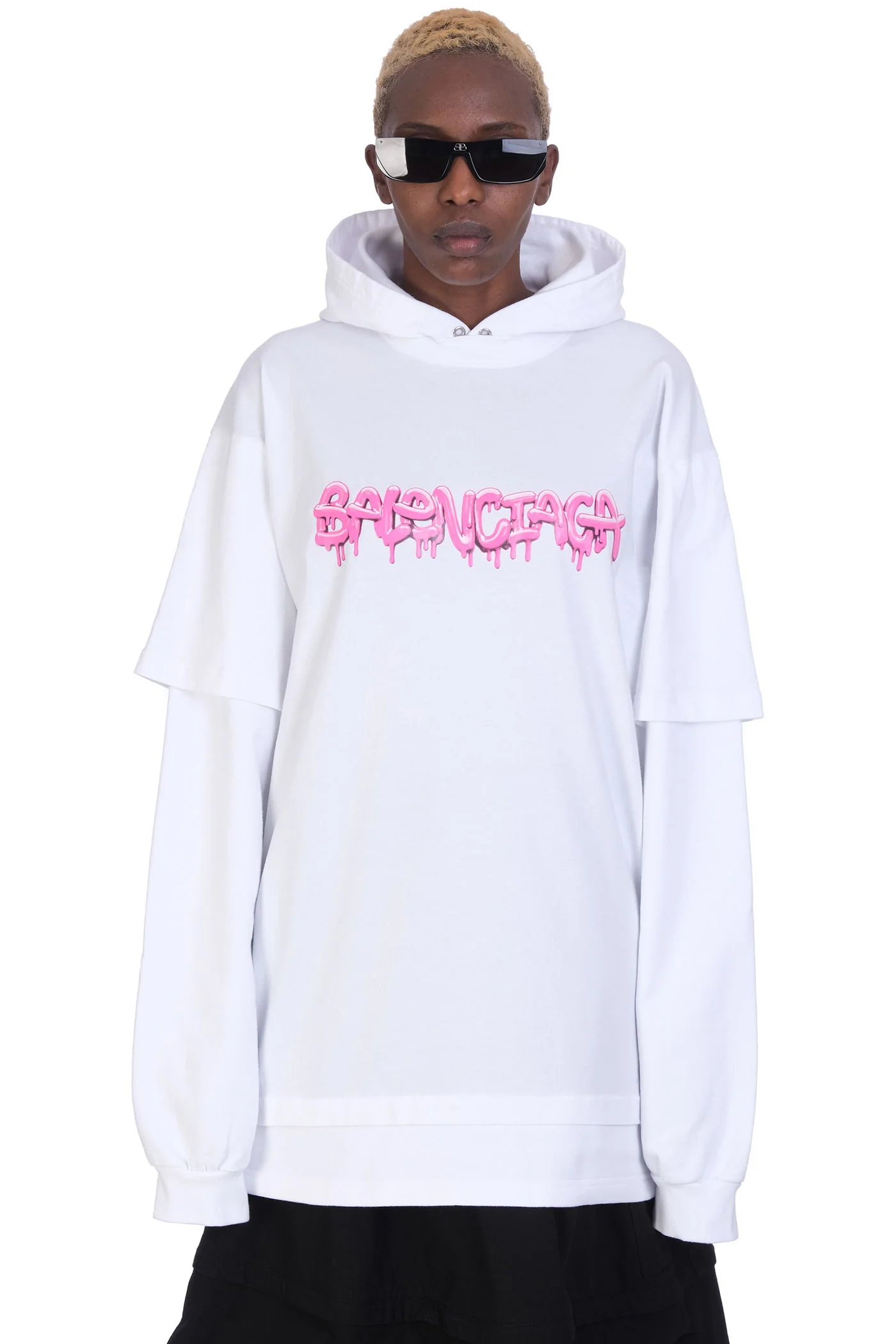 Sweatshirt in white cotton