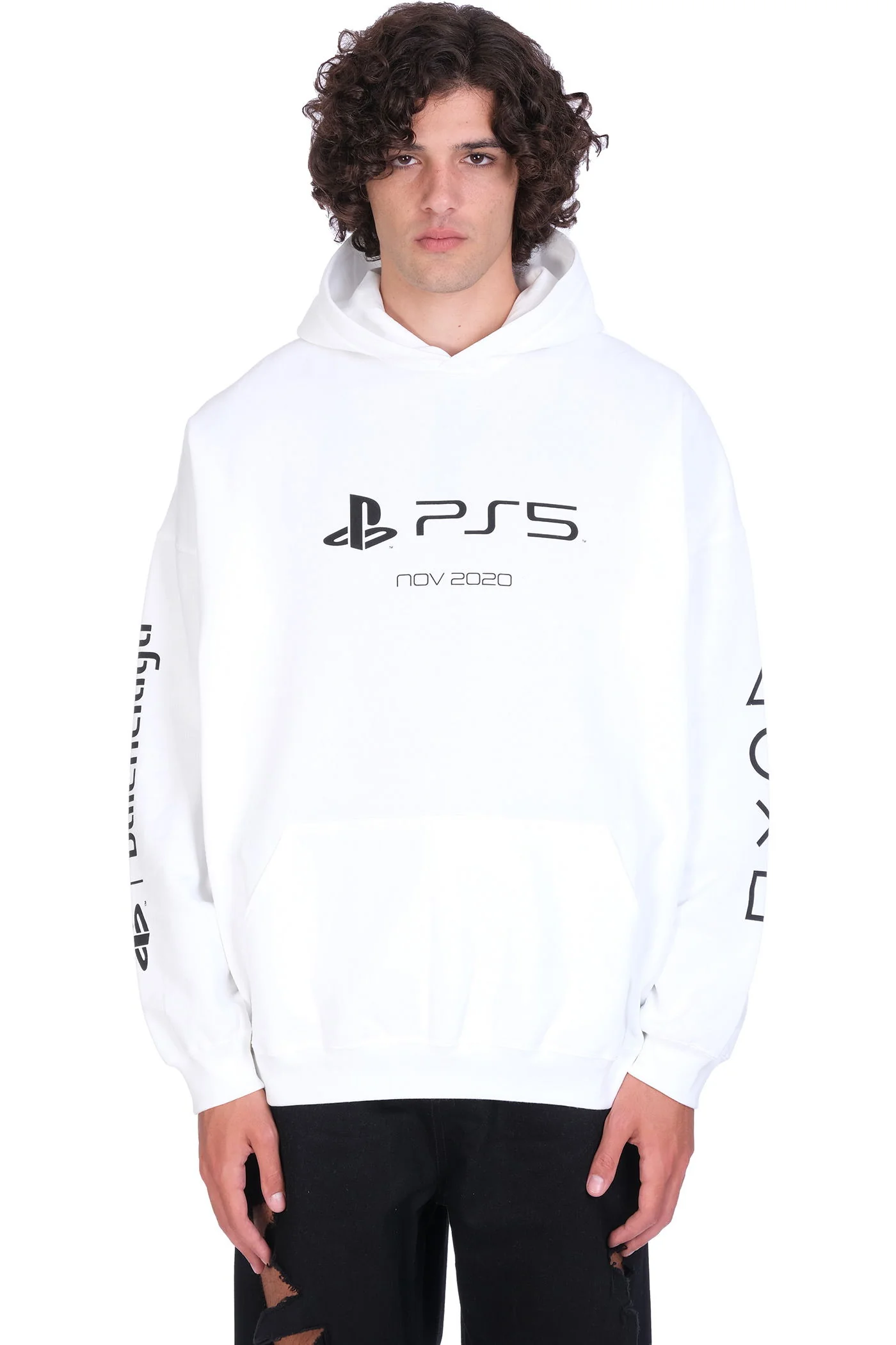 Sweatshirt in white cotton