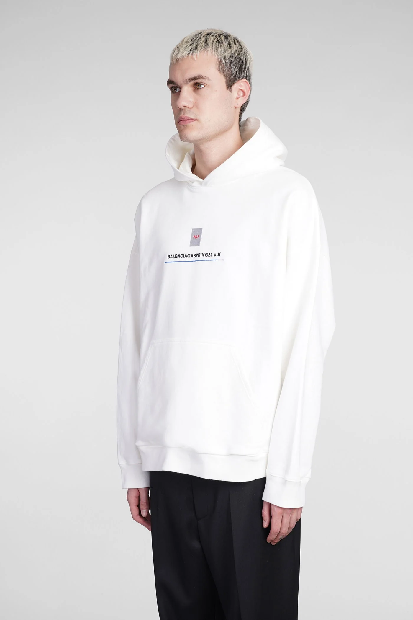 Sweatshirt in white cotton - Image 4