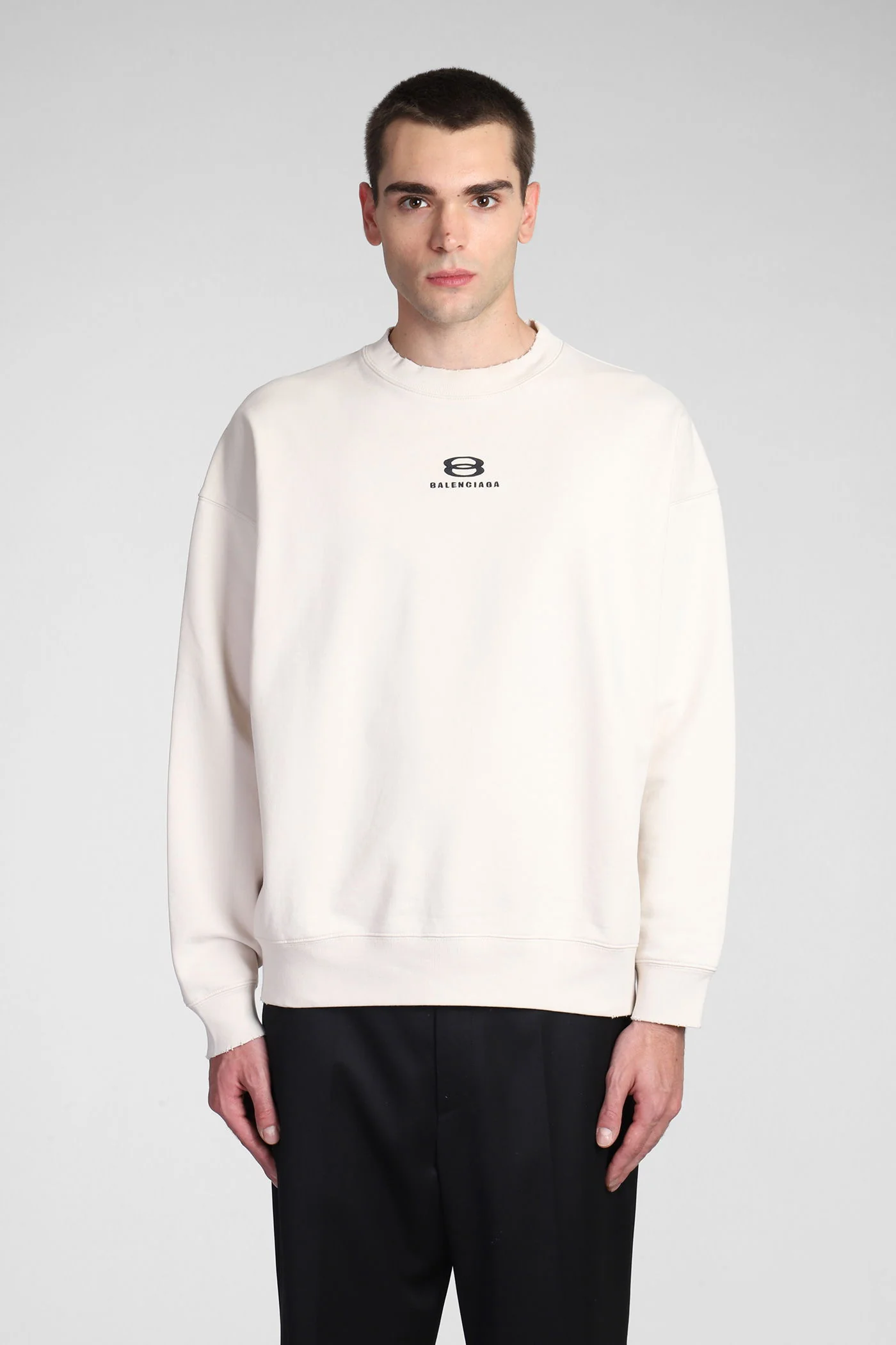 Sweatshirt in white cotton