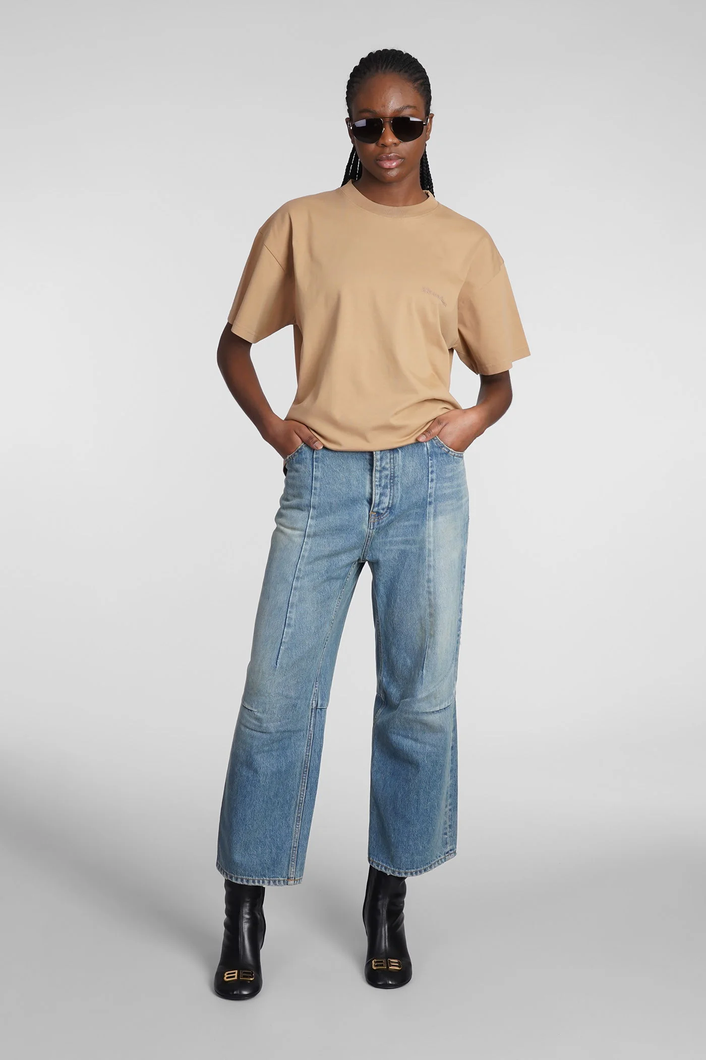 T-Shirt in beige cotton - Image 2