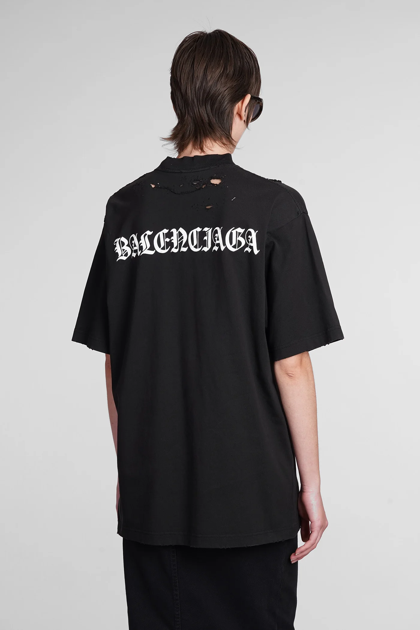 T-Shirt in black cotton - Image 3