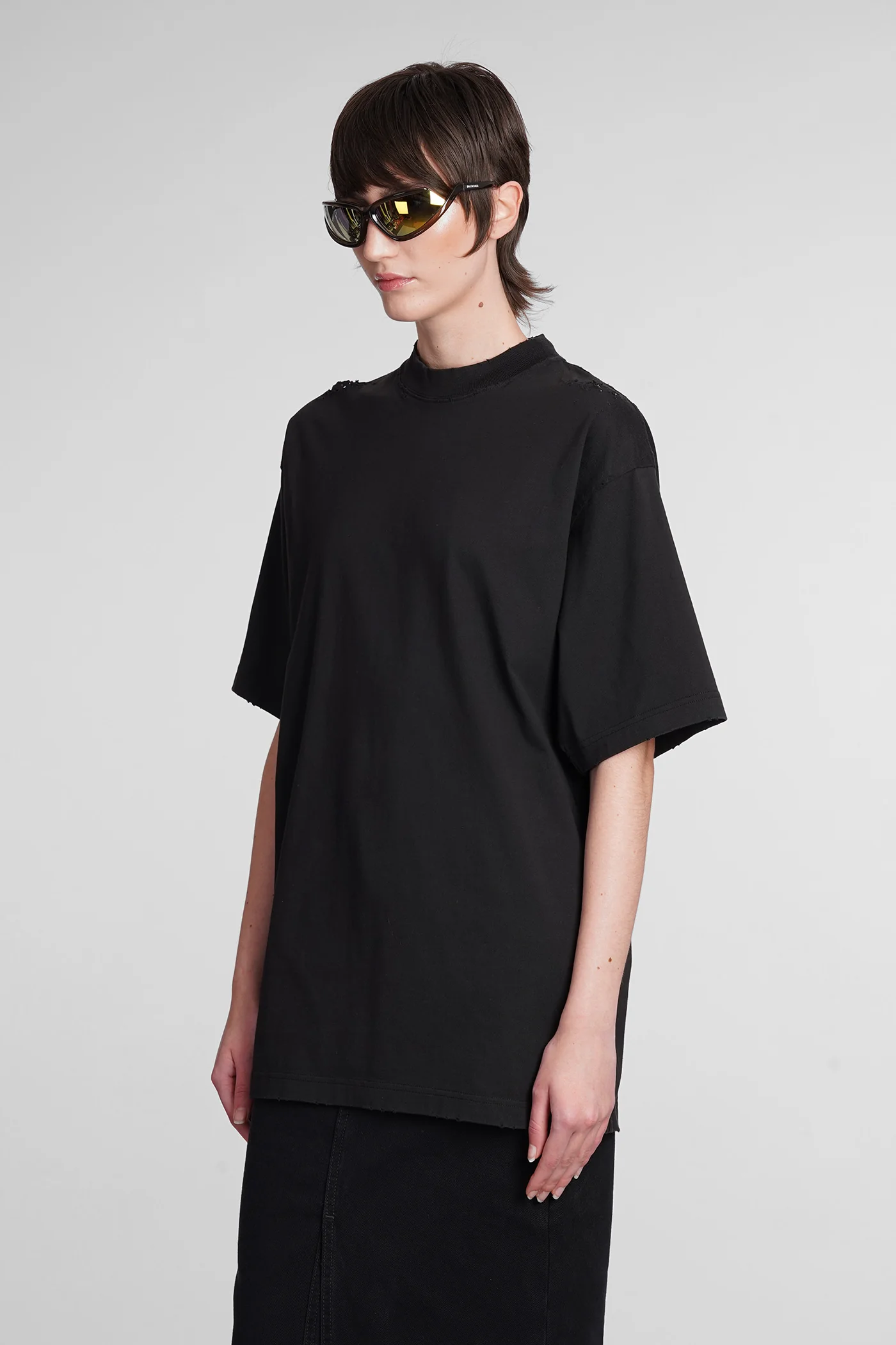 T-Shirt in black cotton - Image 4