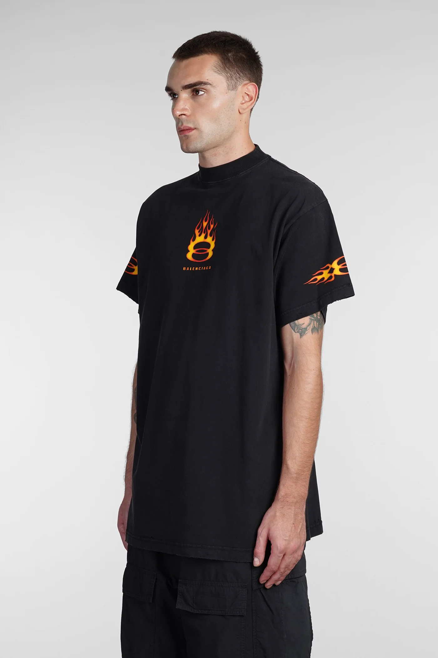 T-Shirt in black cotton - Image 4