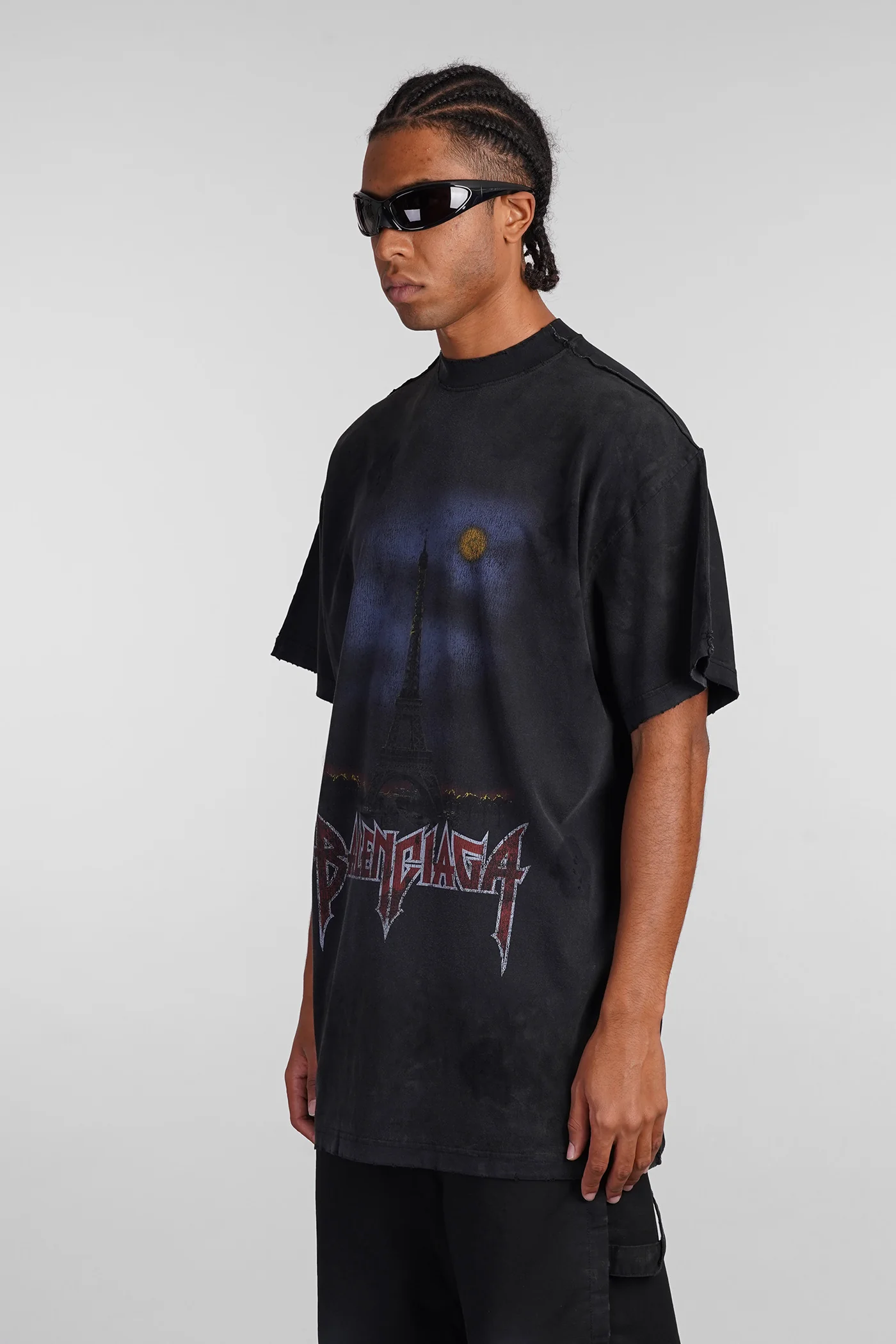T-Shirt in black cotton - Image 4