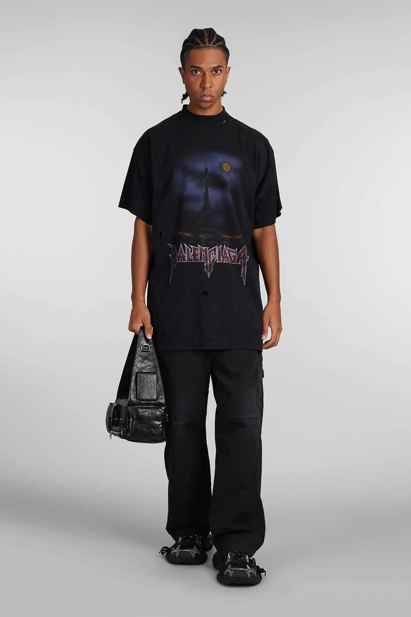 T-Shirt in black cotton - Image 2