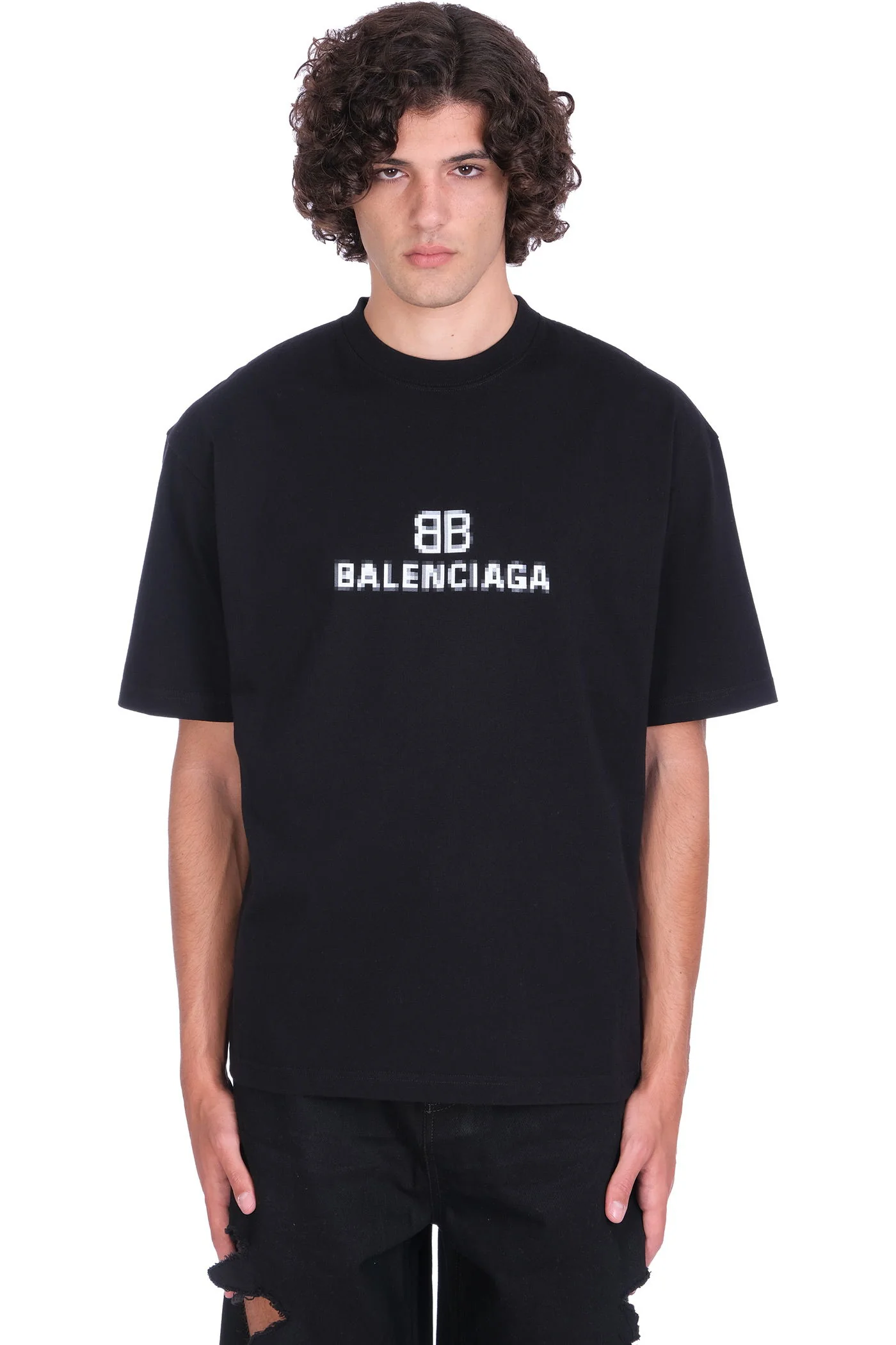 T-Shirt in black cotton