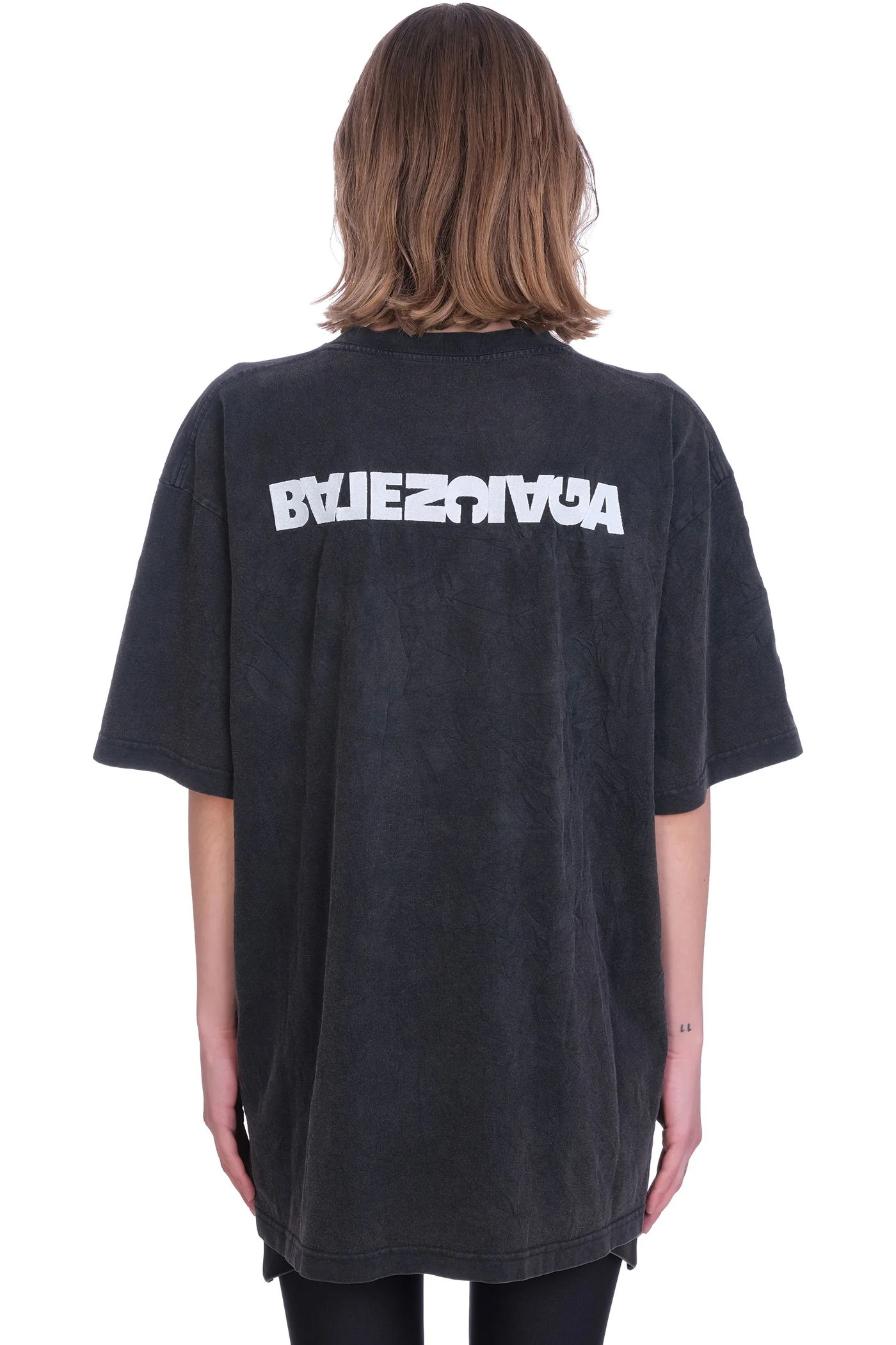 T-Shirt in black cotton - Image 3