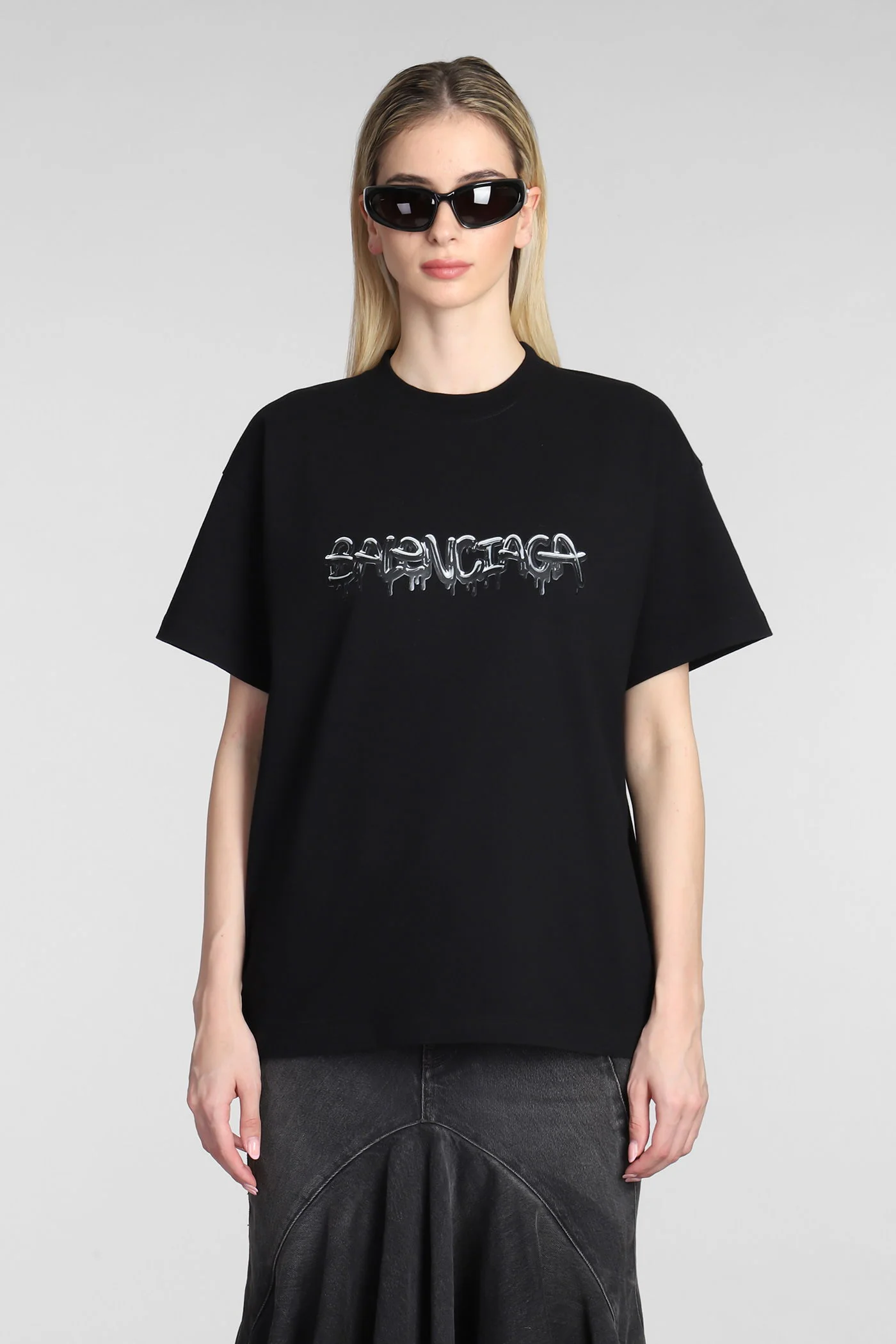 T-Shirt in black cotton