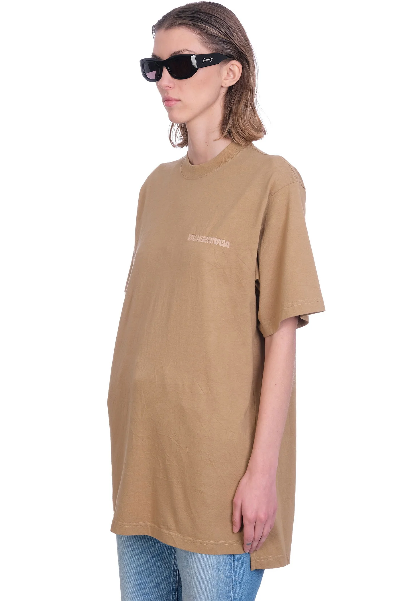T-Shirt in Camel cotton - Image 4