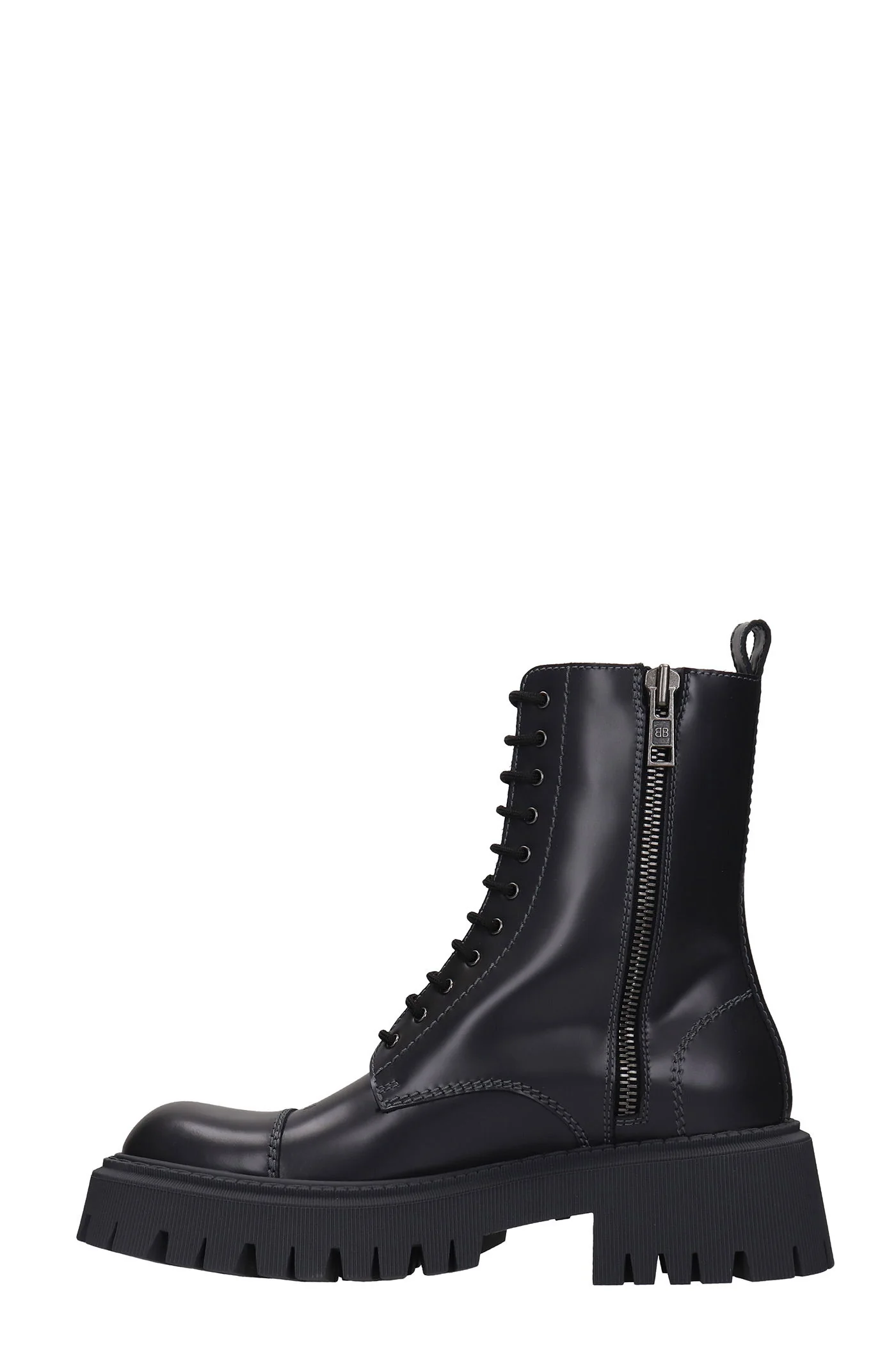 Tractor bootie Combat boots in grey leather - Image 3