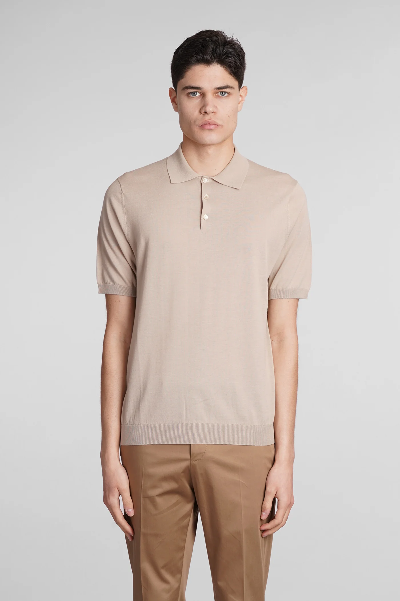 Polo in beige cotton