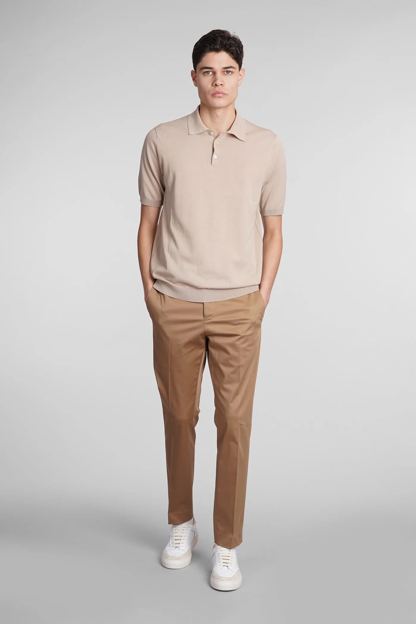 Polo in beige cotton - Image 2