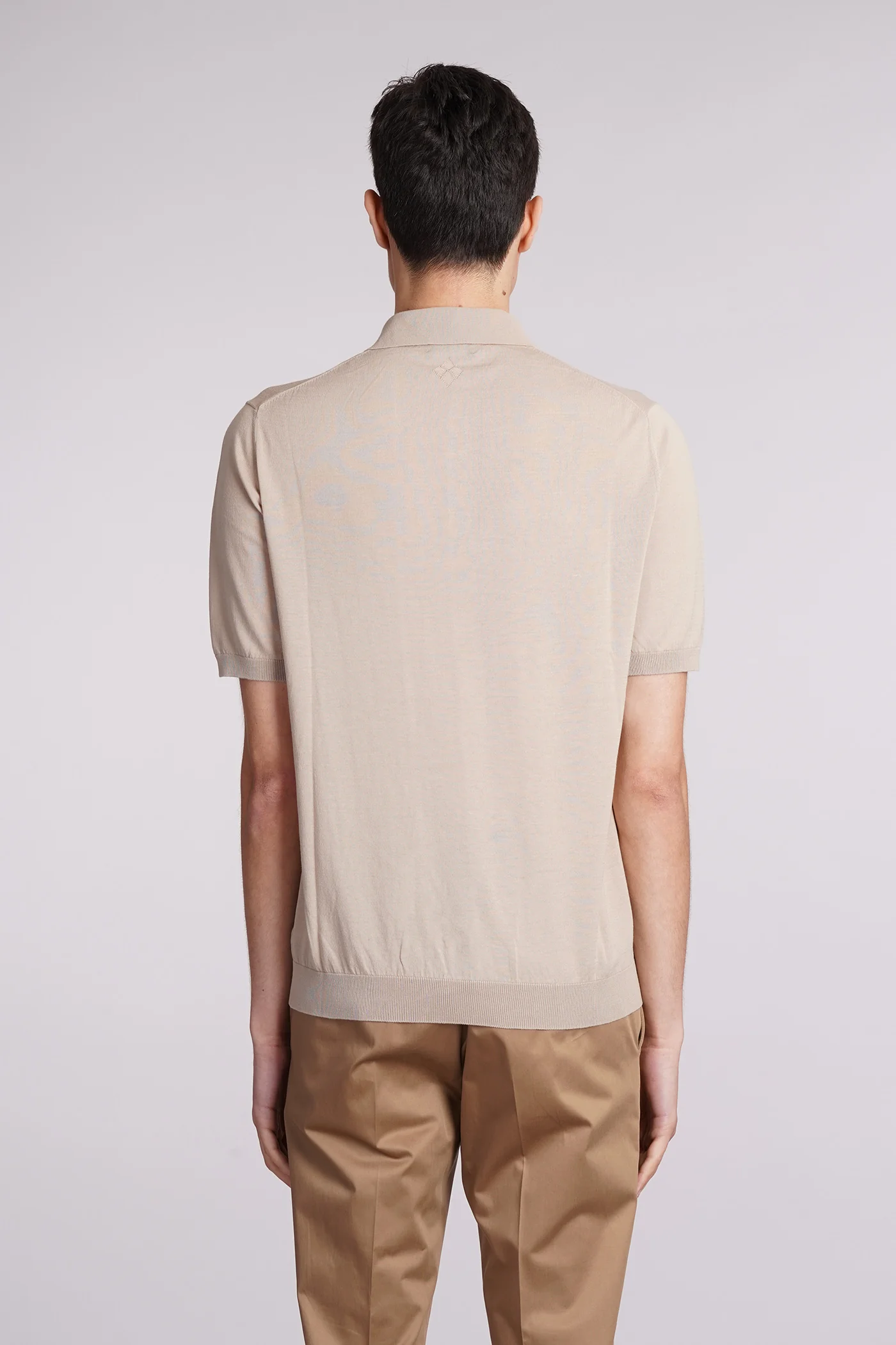 Polo in beige cotton - Image 3