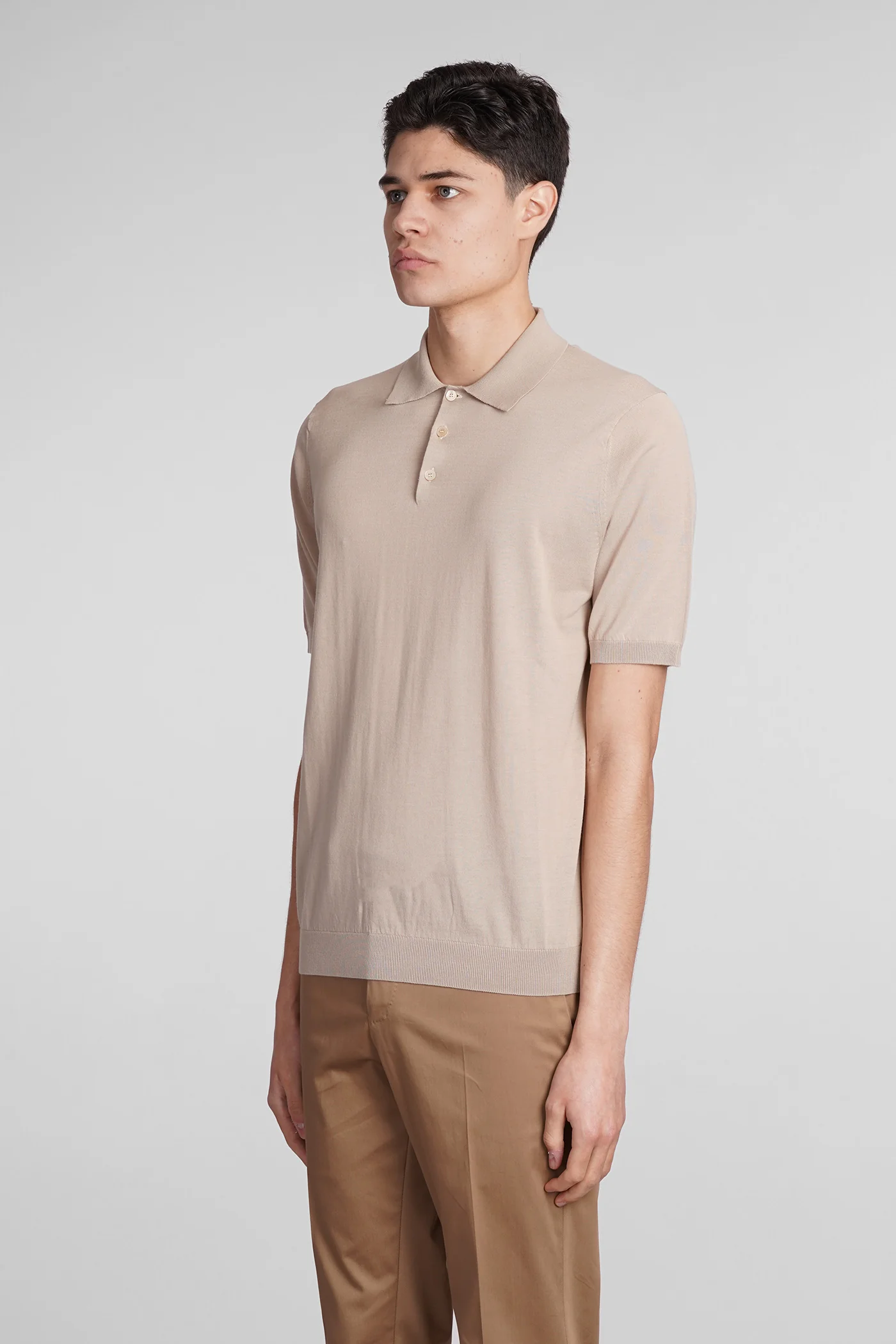 Polo in beige cotton - Image 4