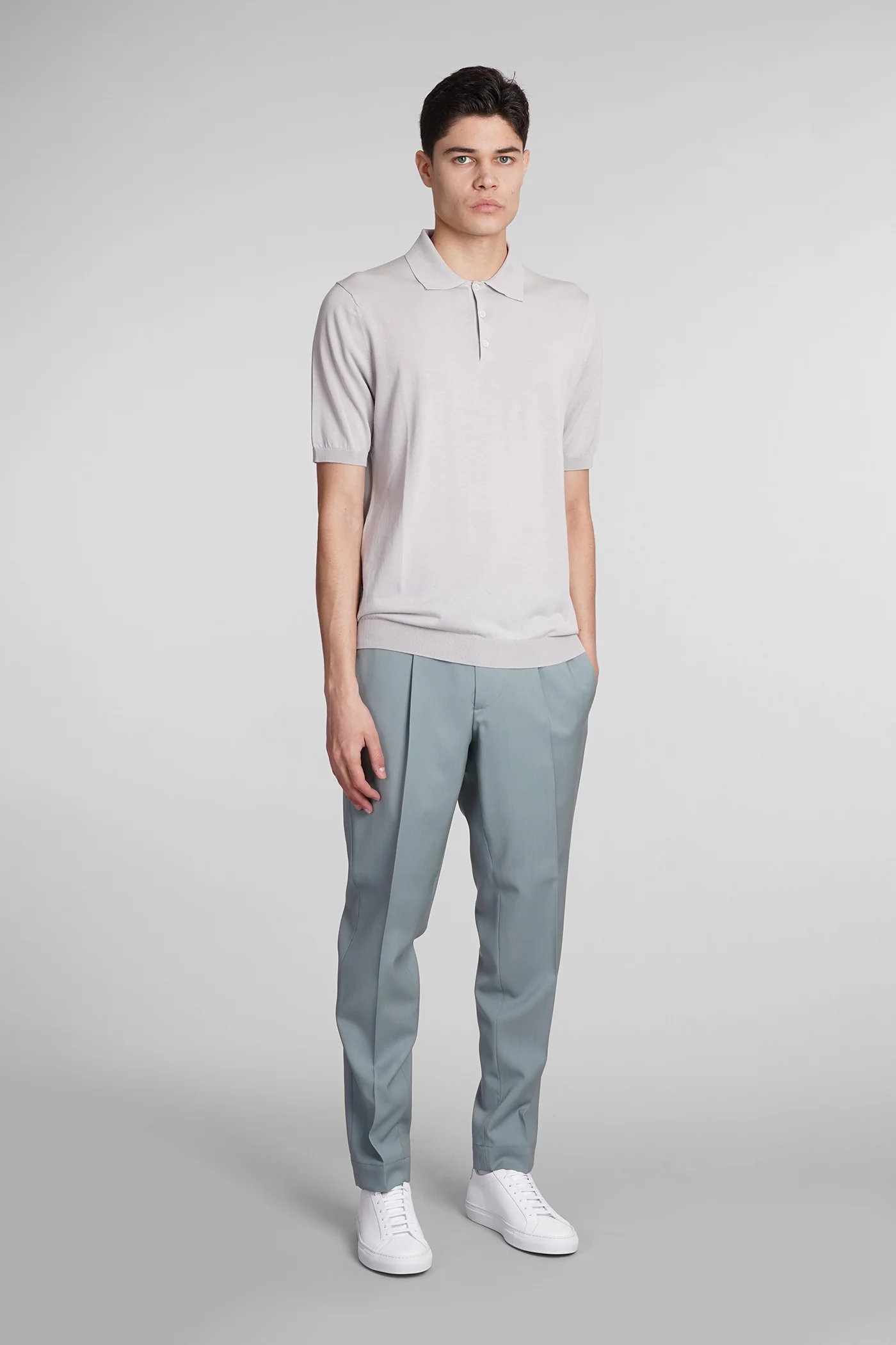 Polo in grey cotton - Image 2