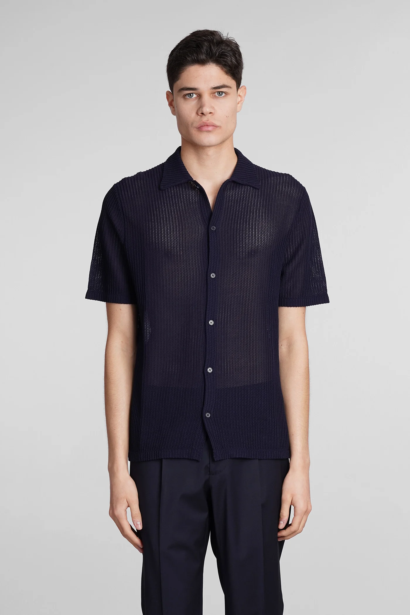 Shirt in blue linen