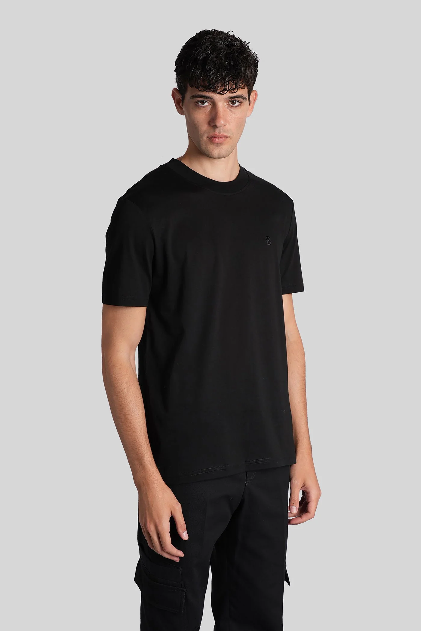 T-Shirt in black cotton - Image 4