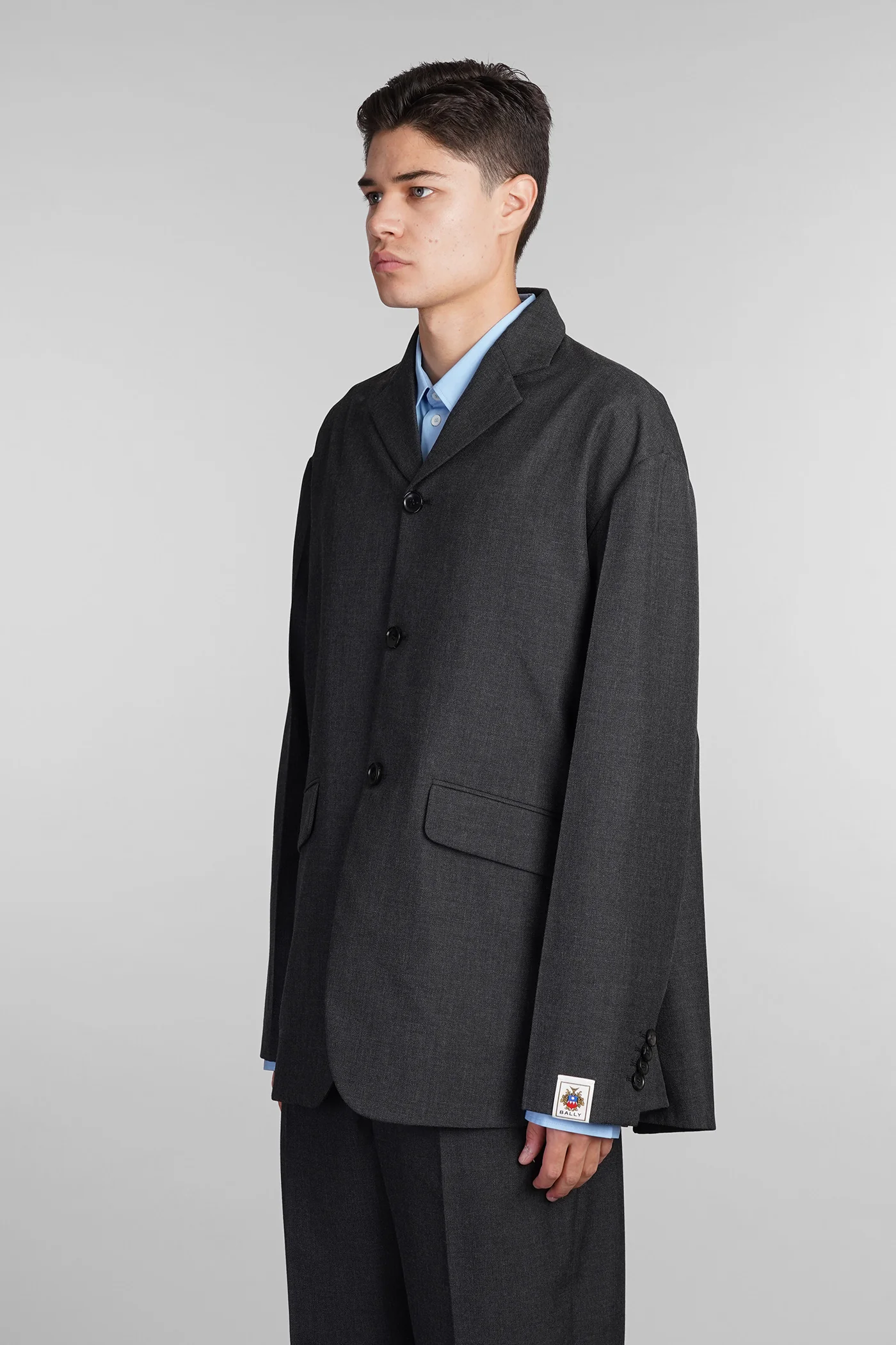 Blazer in grey polyester - Image 4