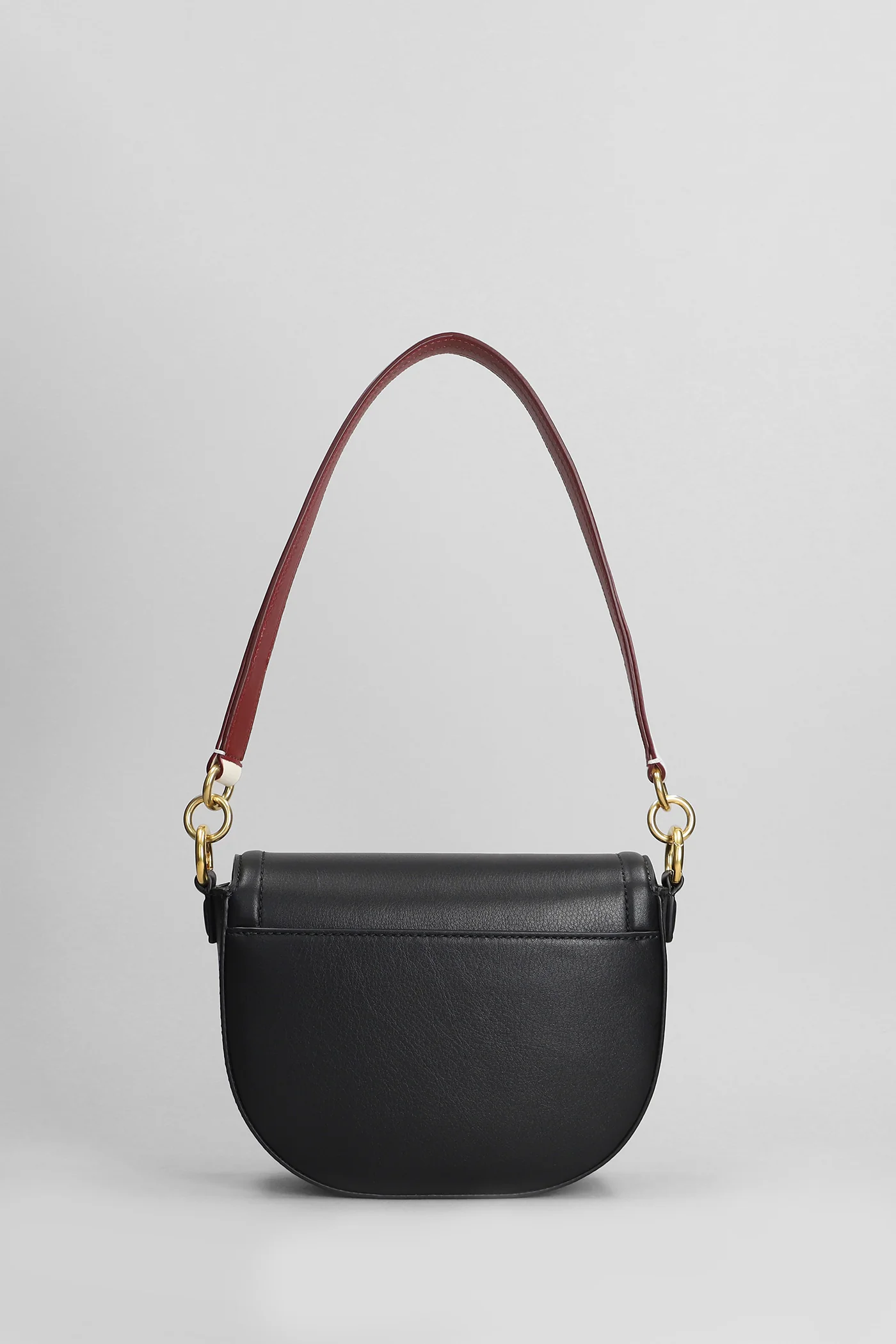 Code flap Shoulder bag in black leather - Image 3