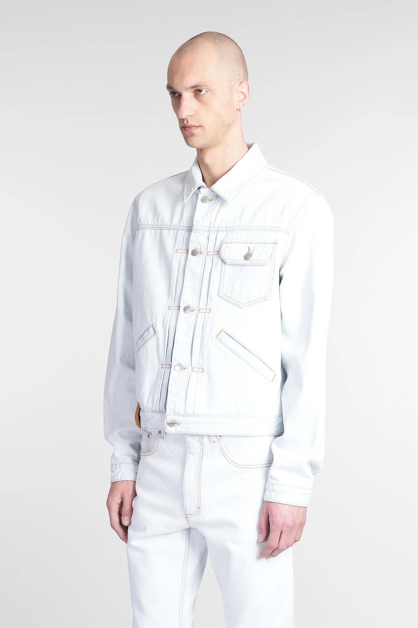 Denim Jackets in cyan cotton - Image 4