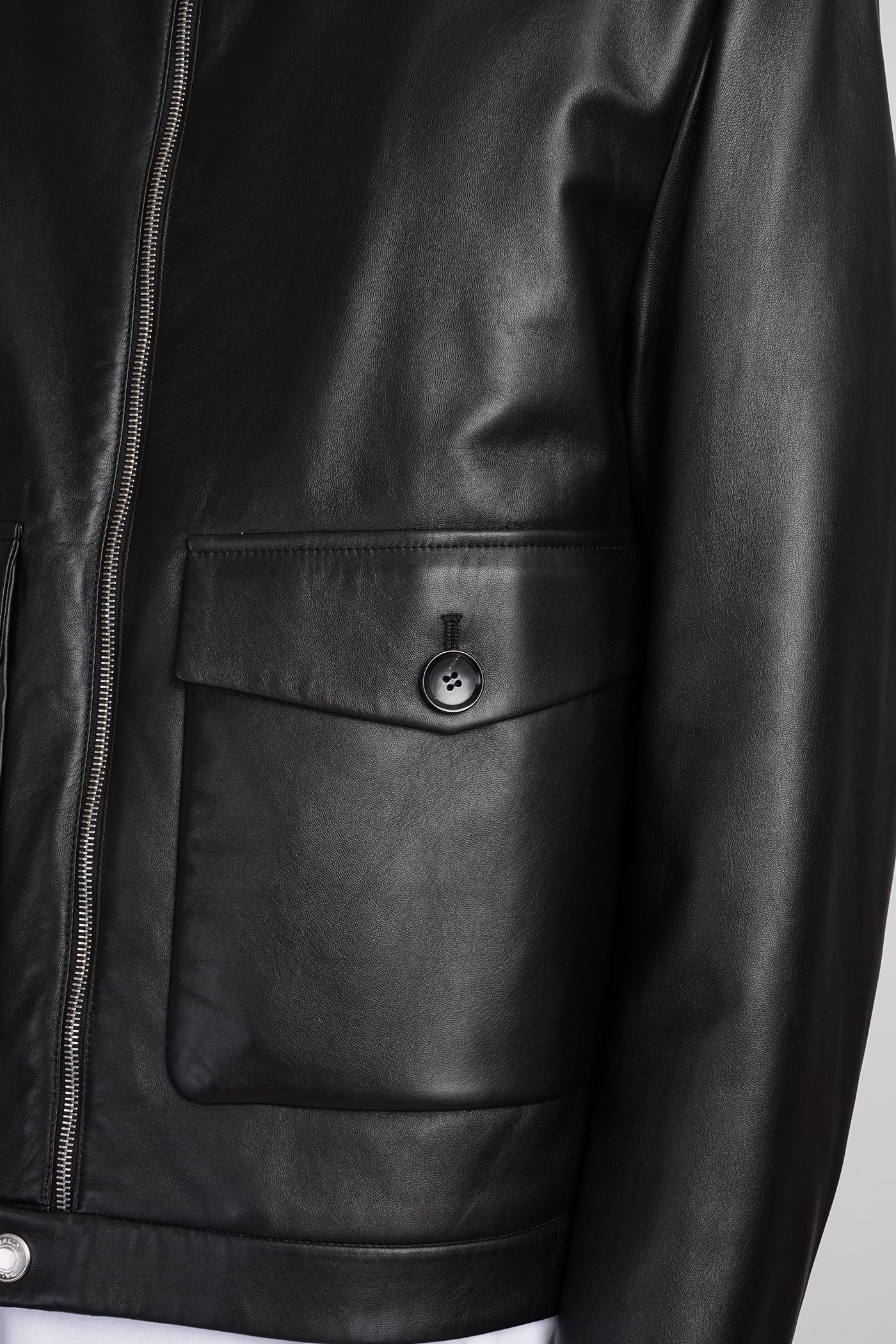 Leather jacket in black leather - Image 5