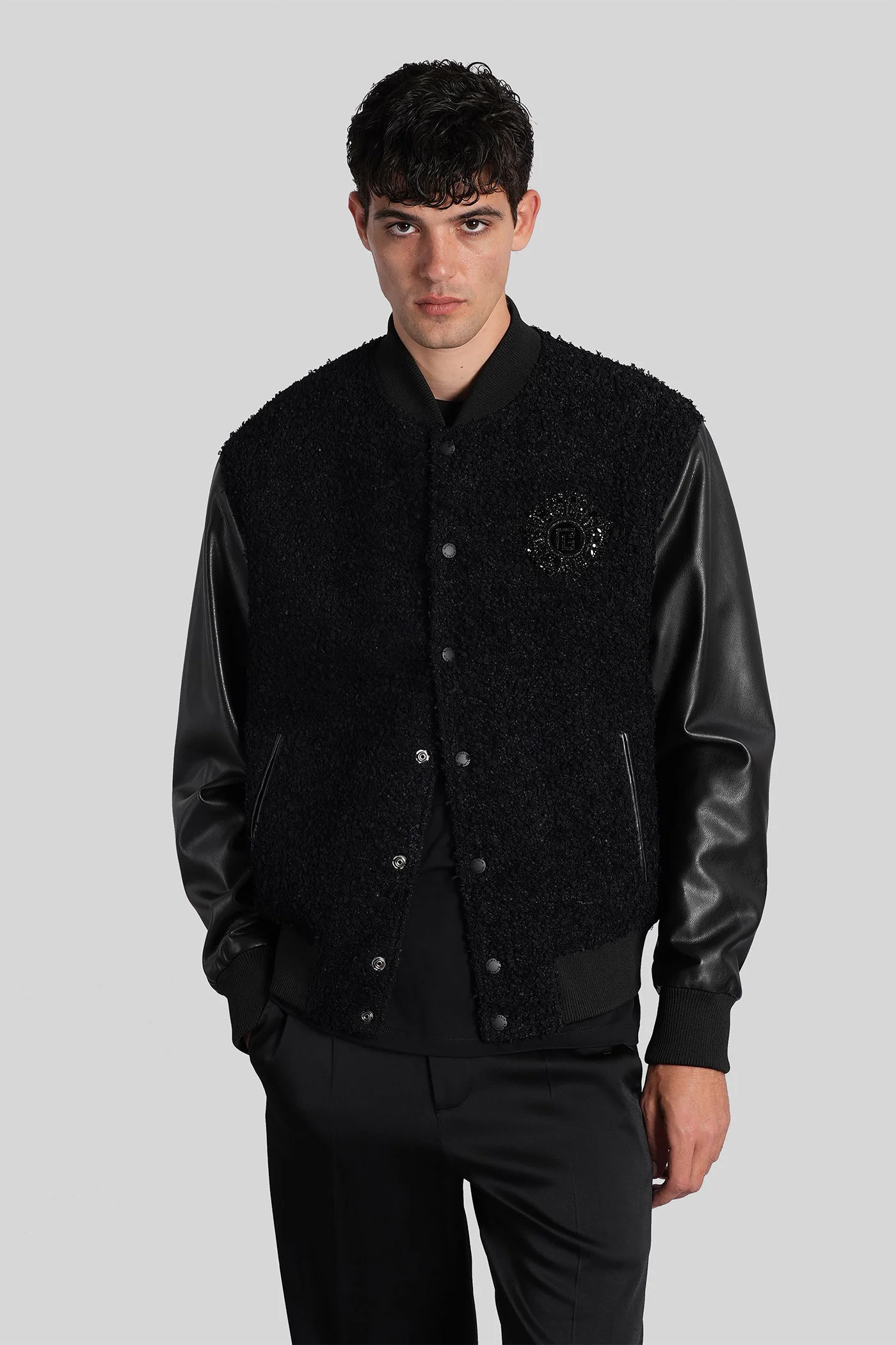 Bomber Jacket in black polyamide