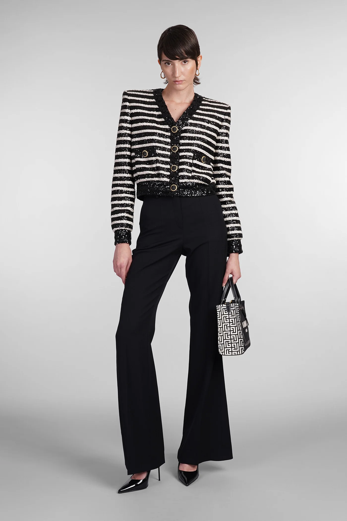 Cardigan in black polyester - Image 2