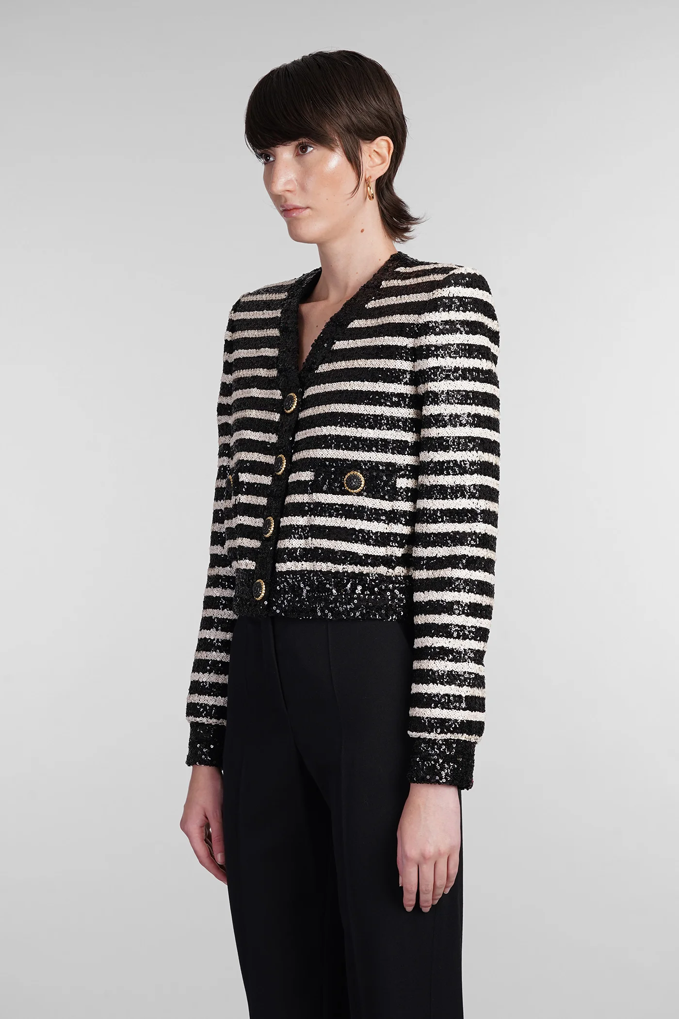 Cardigan in black polyester - Image 4