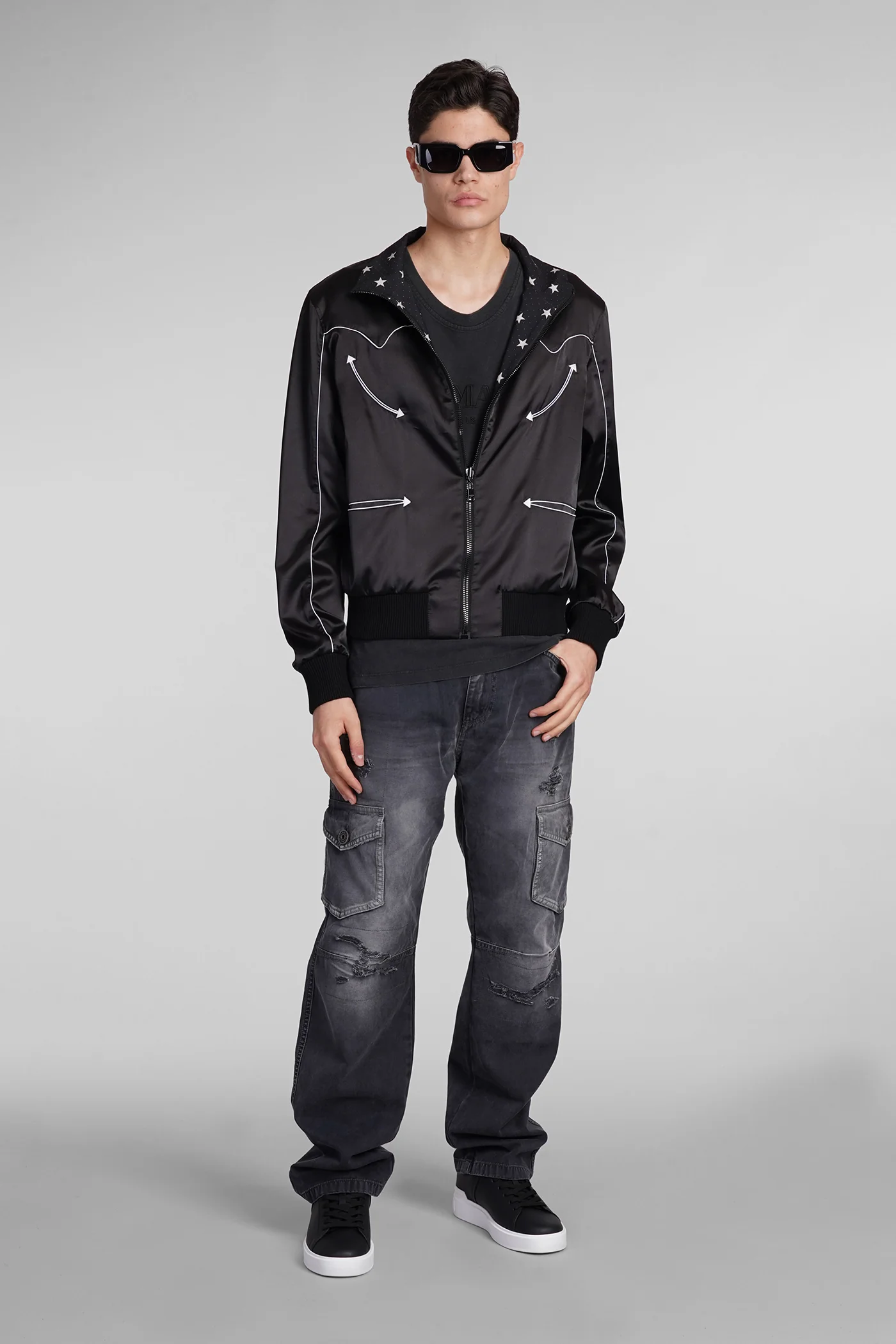Casual jacket in black polyester - Image 2